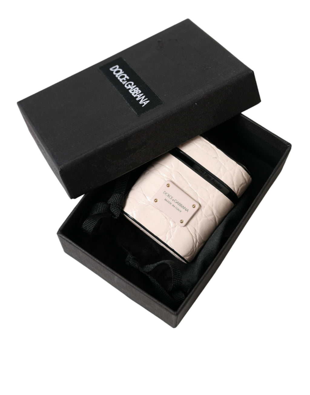 Dolce &amp; Gabbana Elegante Airpod-Hülle aus hellrosa Leder