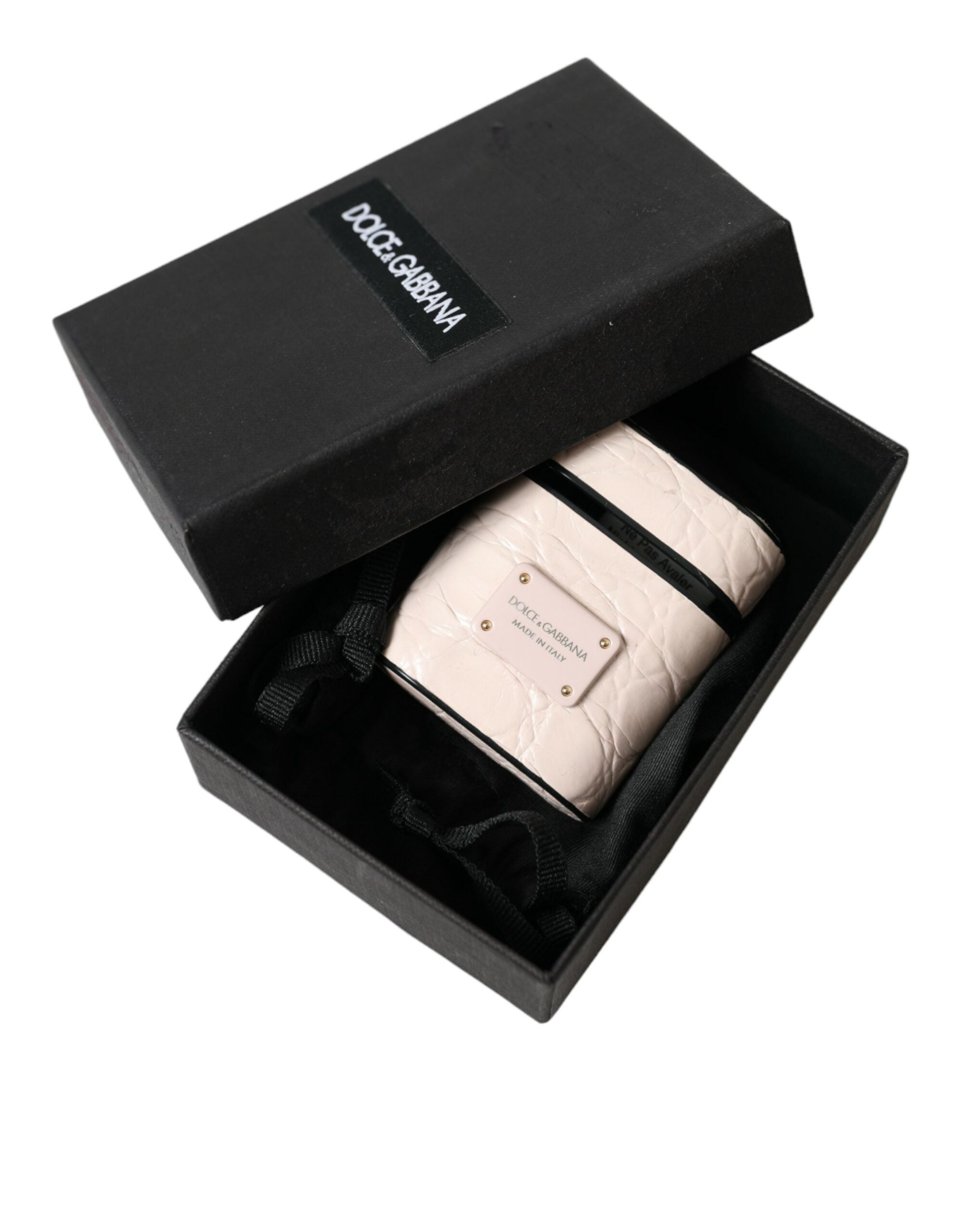 Dolce &amp; Gabbana Elegante Airpod-Hülle aus hellrosa Leder