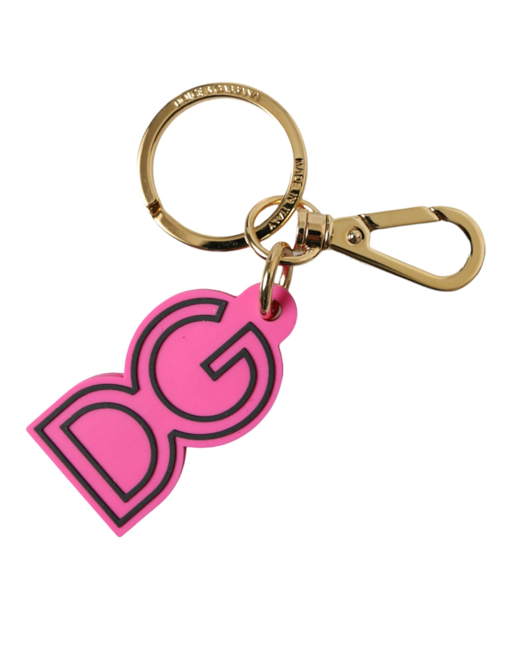 Dolce &amp; Gabbana Chic Gold und Pink Schlüsselanhänger Elegance