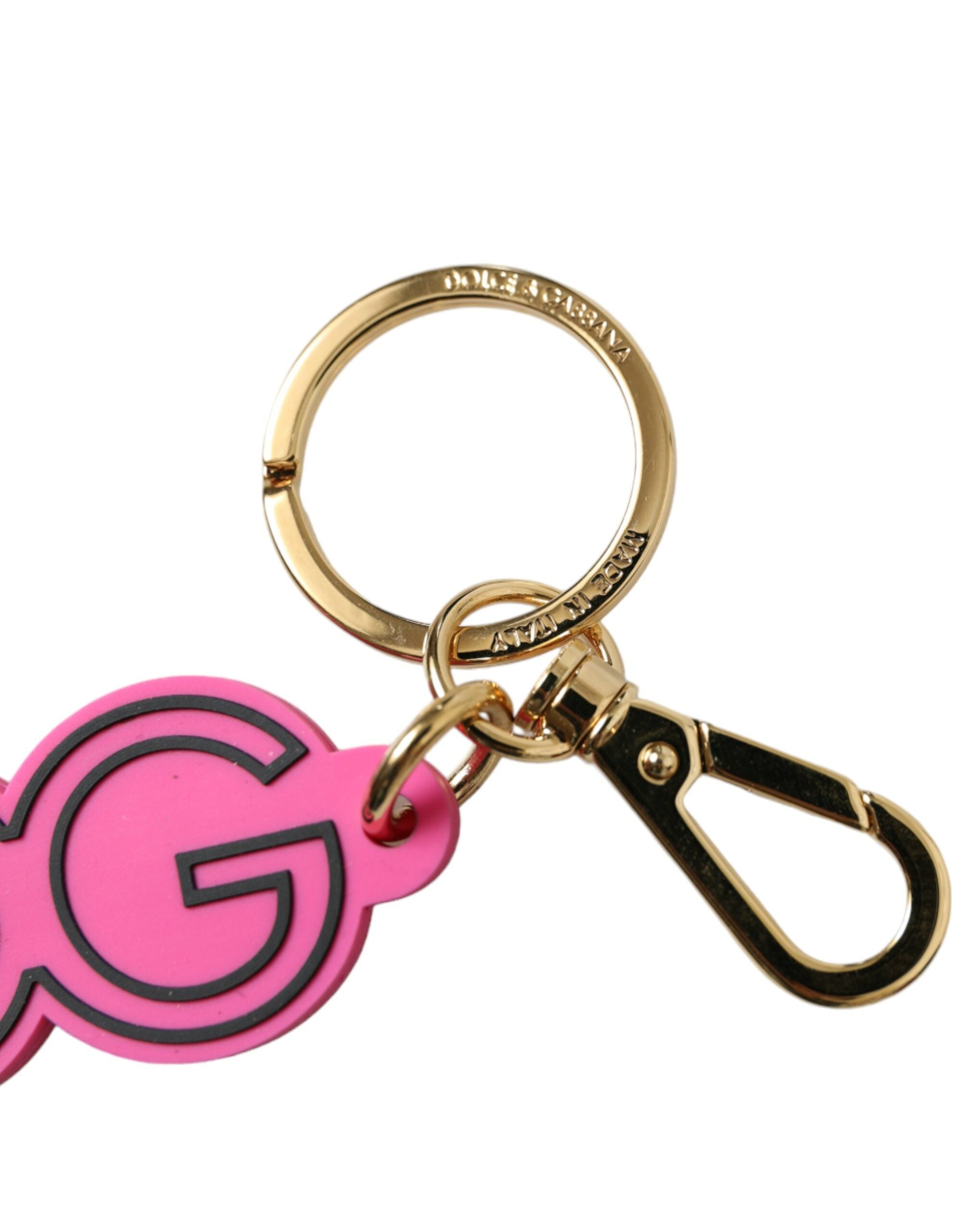 Dolce &amp; Gabbana Chic Gold und Pink Schlüsselanhänger Elegance