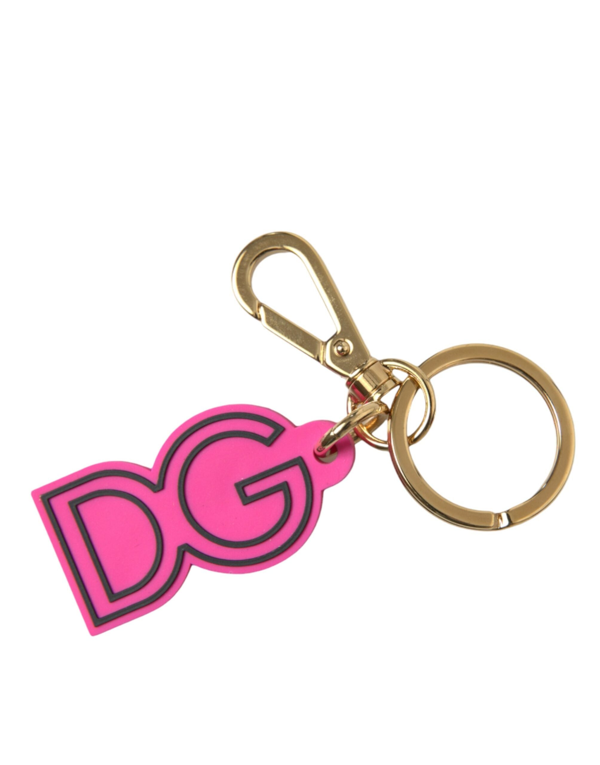 Dolce &amp; Gabbana Chic Gold und Pink Schlüsselanhänger Elegance