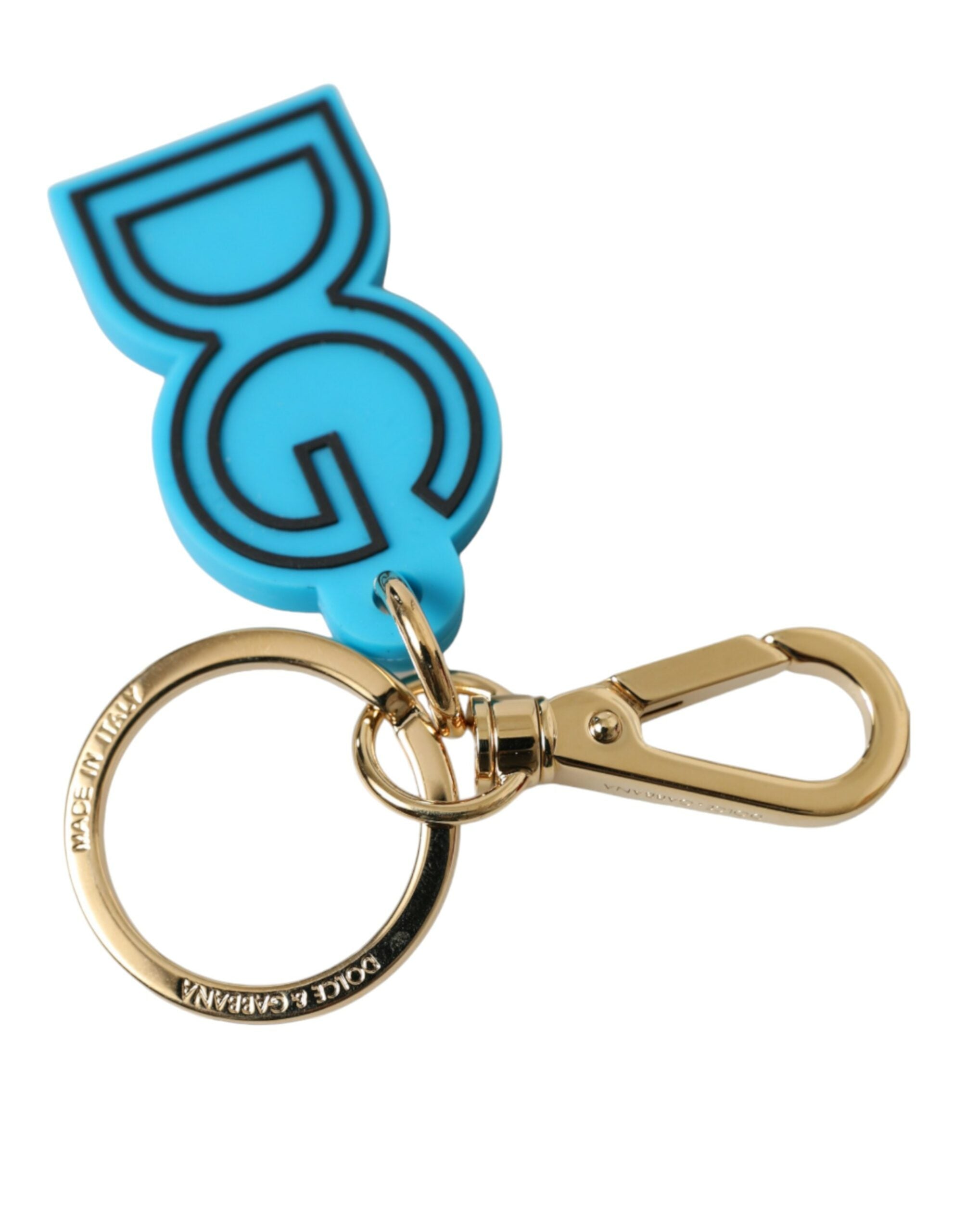 Dolce &amp; Gabbana Elegantes Schlüsselanhänger-Accessoire in Blau und Gold