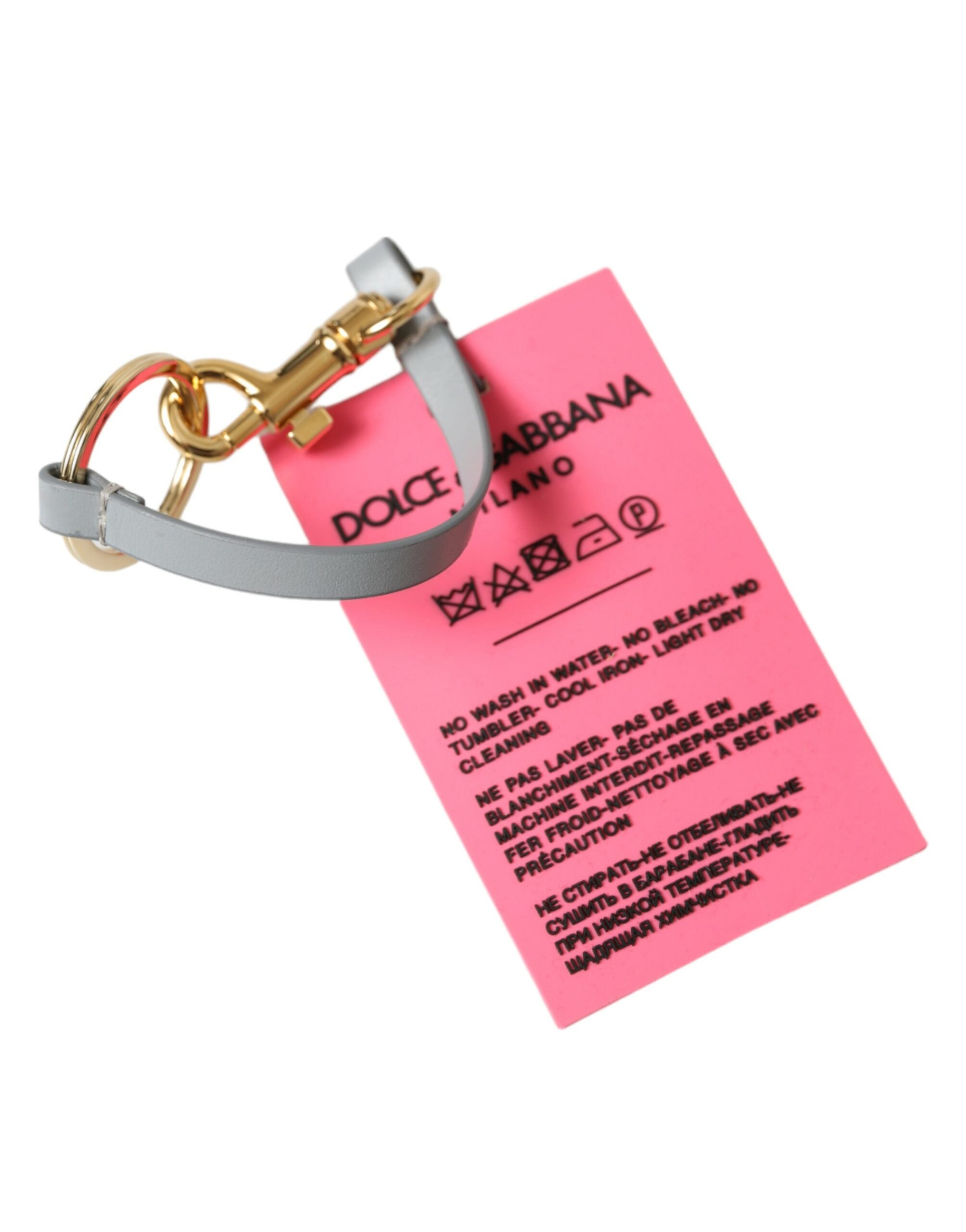 Dolce &amp; Gabbana Chic Dreifach-Schlüsseletui in Gold und Pink