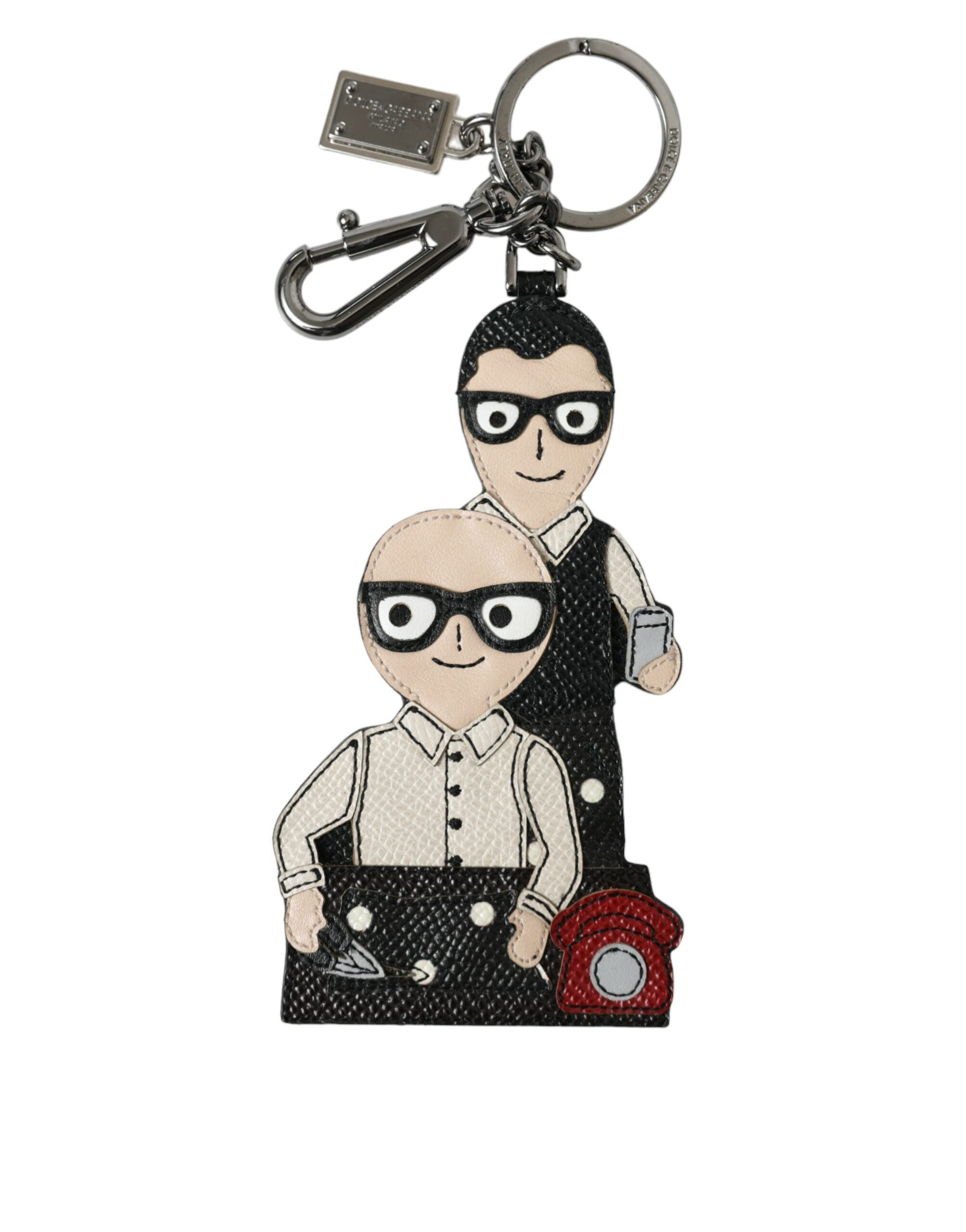 Dolce &amp; Gabbana Eleganter mehrfarbiger Leder-Schlüsselanhänger
