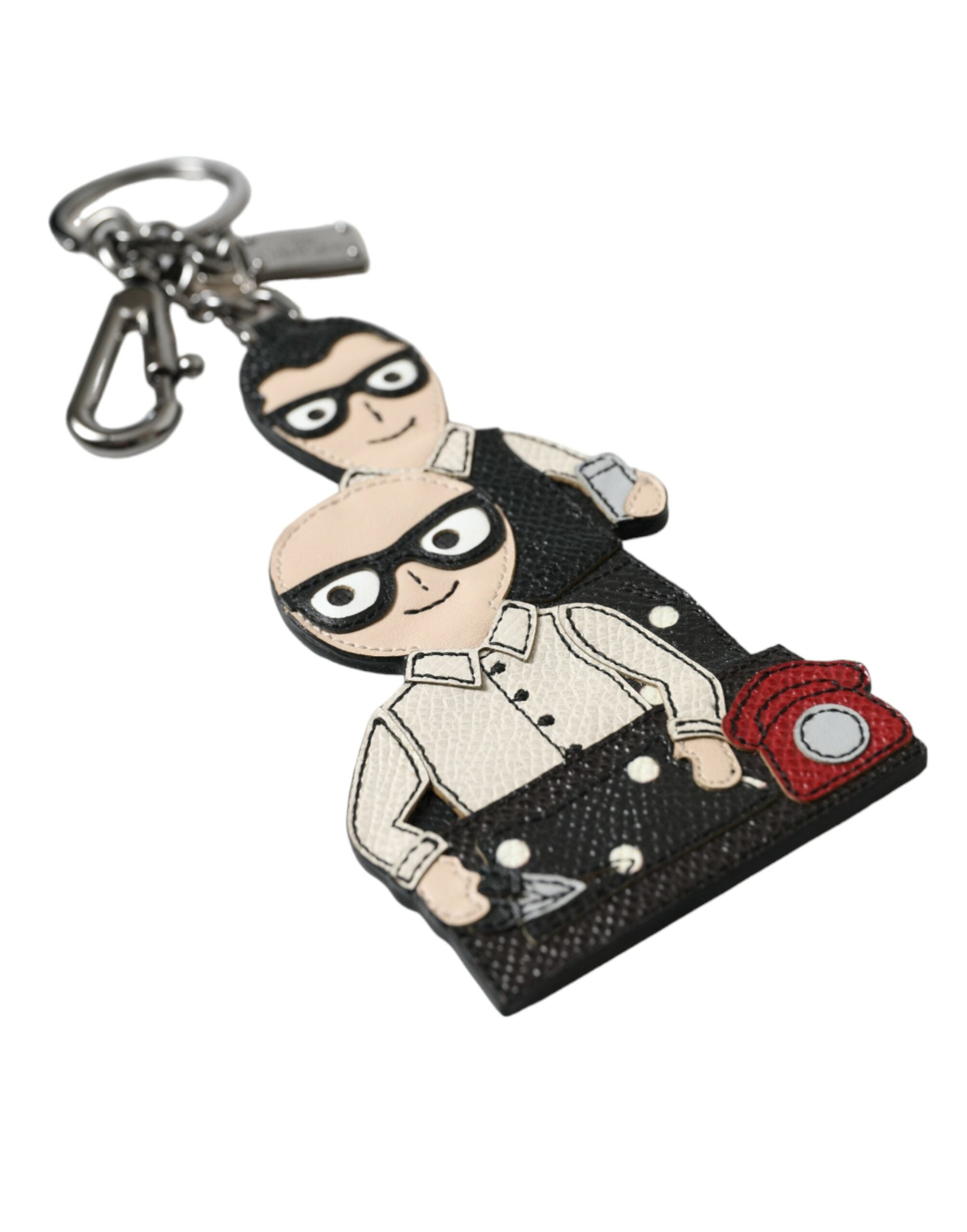 Dolce &amp; Gabbana Eleganter mehrfarbiger Leder-Schlüsselanhänger