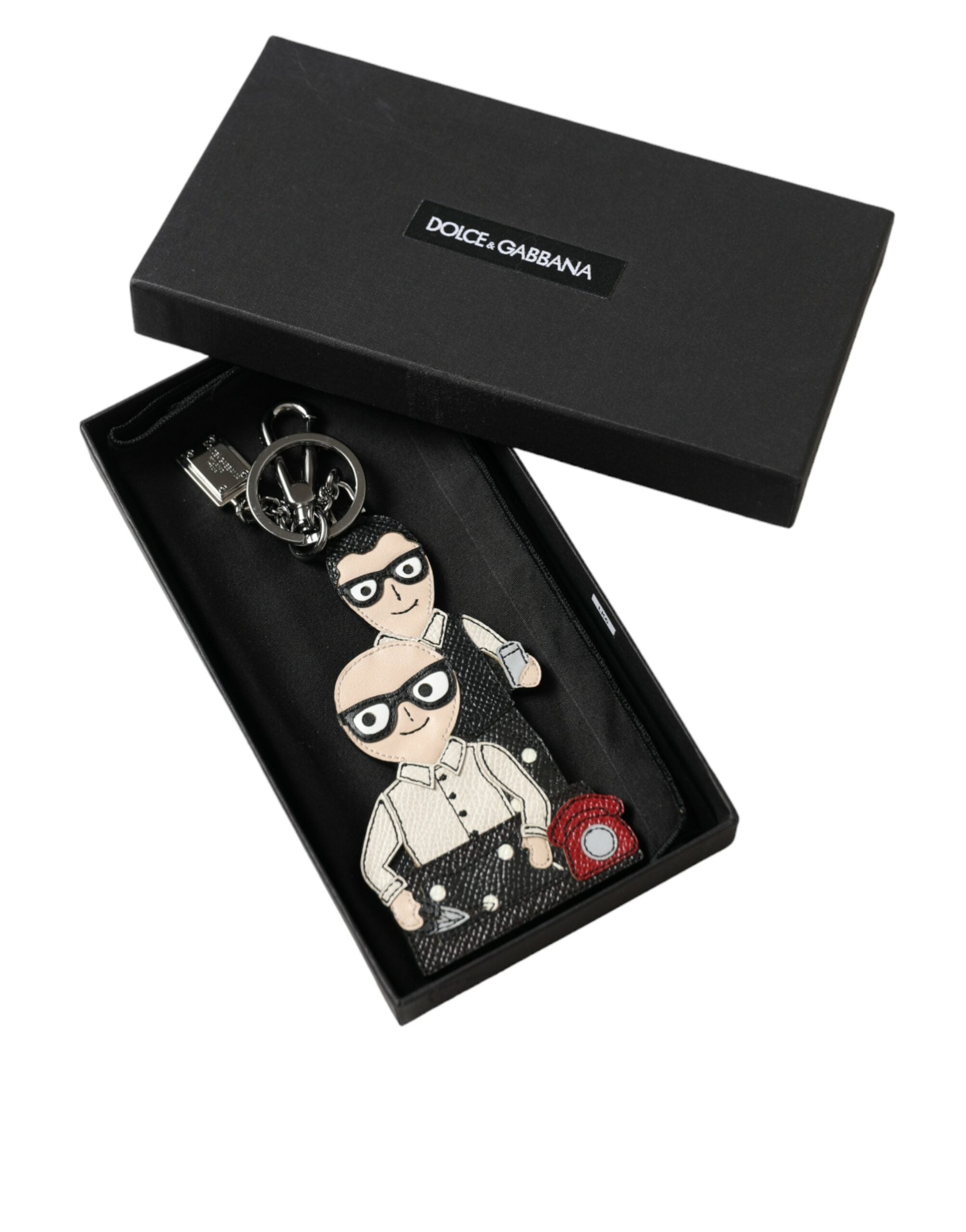 Dolce &amp; Gabbana Eleganter mehrfarbiger Leder-Schlüsselanhänger