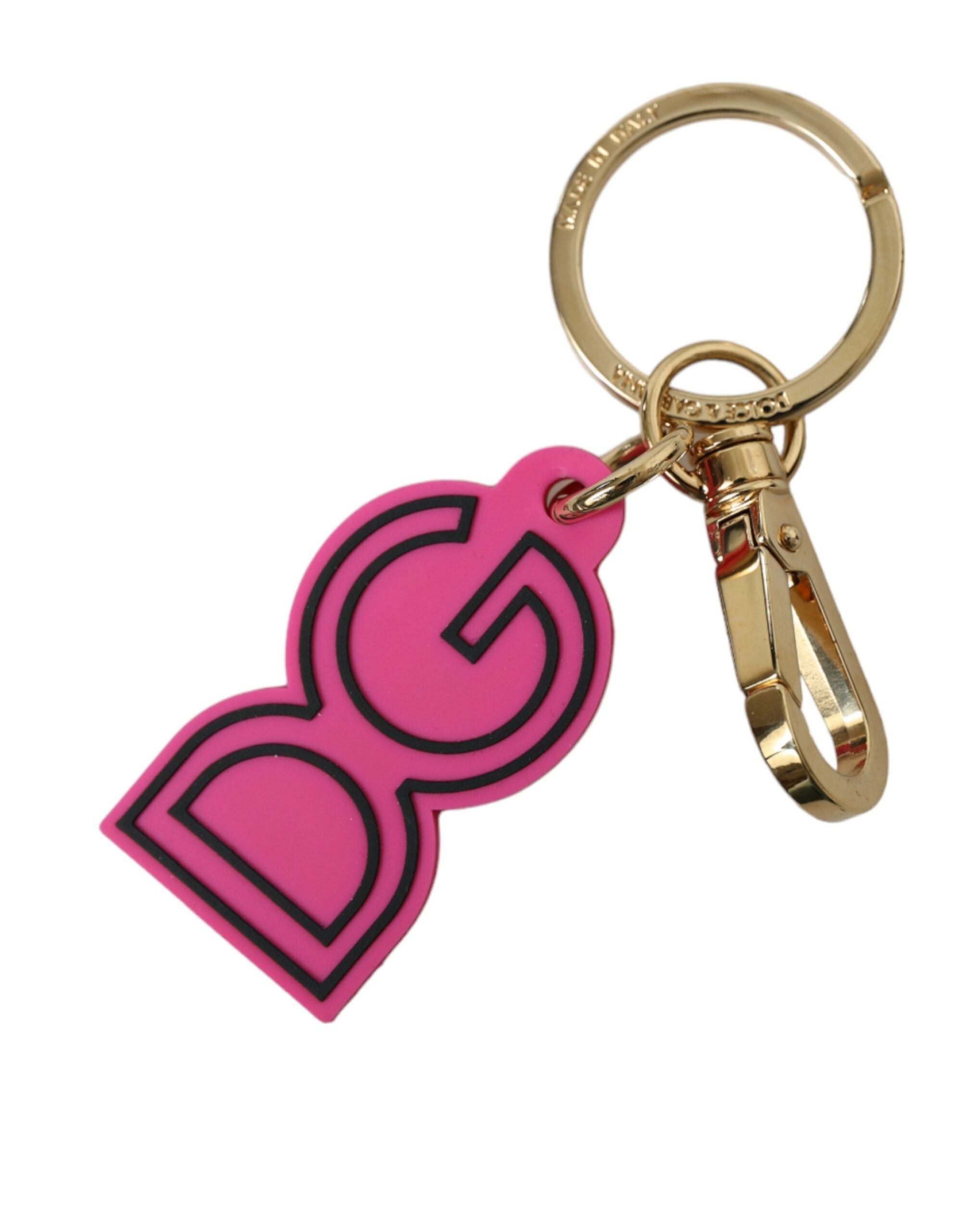 Dolce &amp; Gabbana Schicker Schlüsselanhänger mit Logo in Gold und Pink