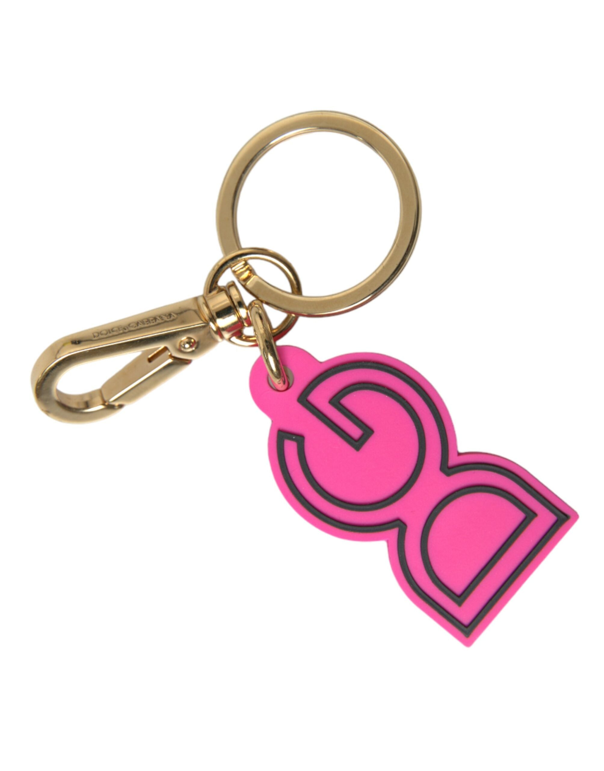 Dolce &amp; Gabbana Schicker Schlüsselanhänger mit Logo in Gold und Pink