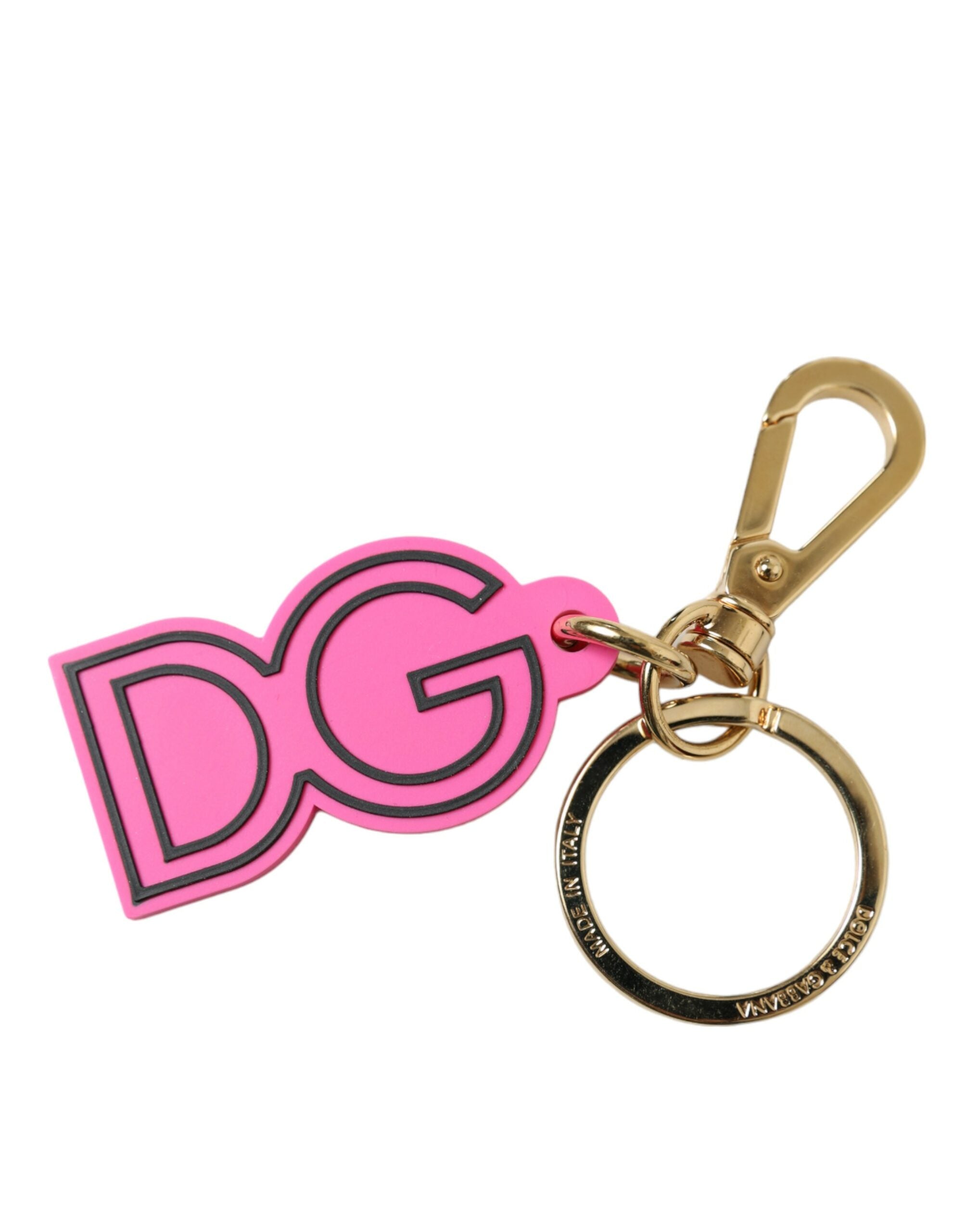 Dolce &amp; Gabbana Schicker Schlüsselanhänger mit Logo in Gold und Pink