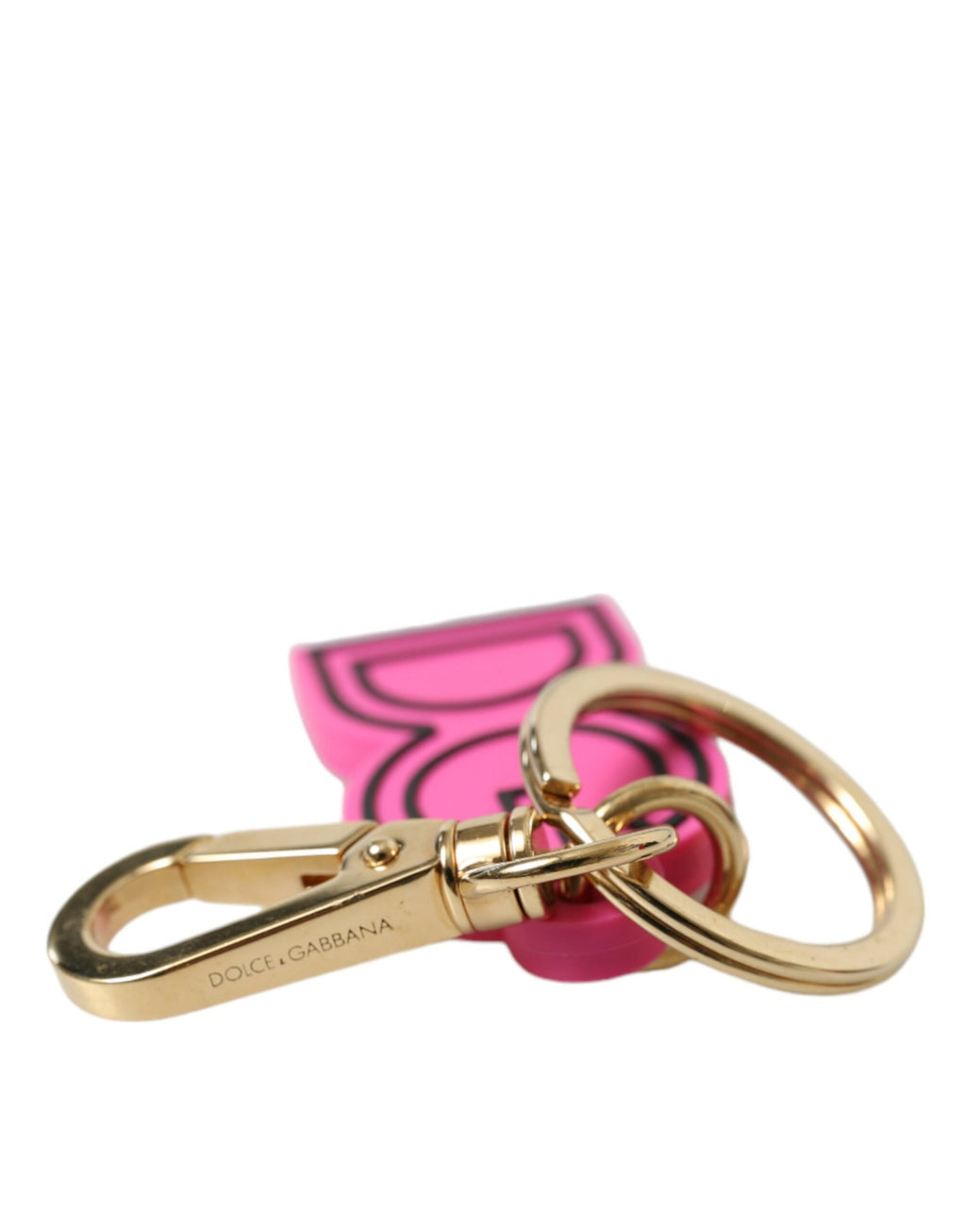 Dolce &amp; Gabbana Schicker Schlüsselanhänger mit Logo in Gold und Pink