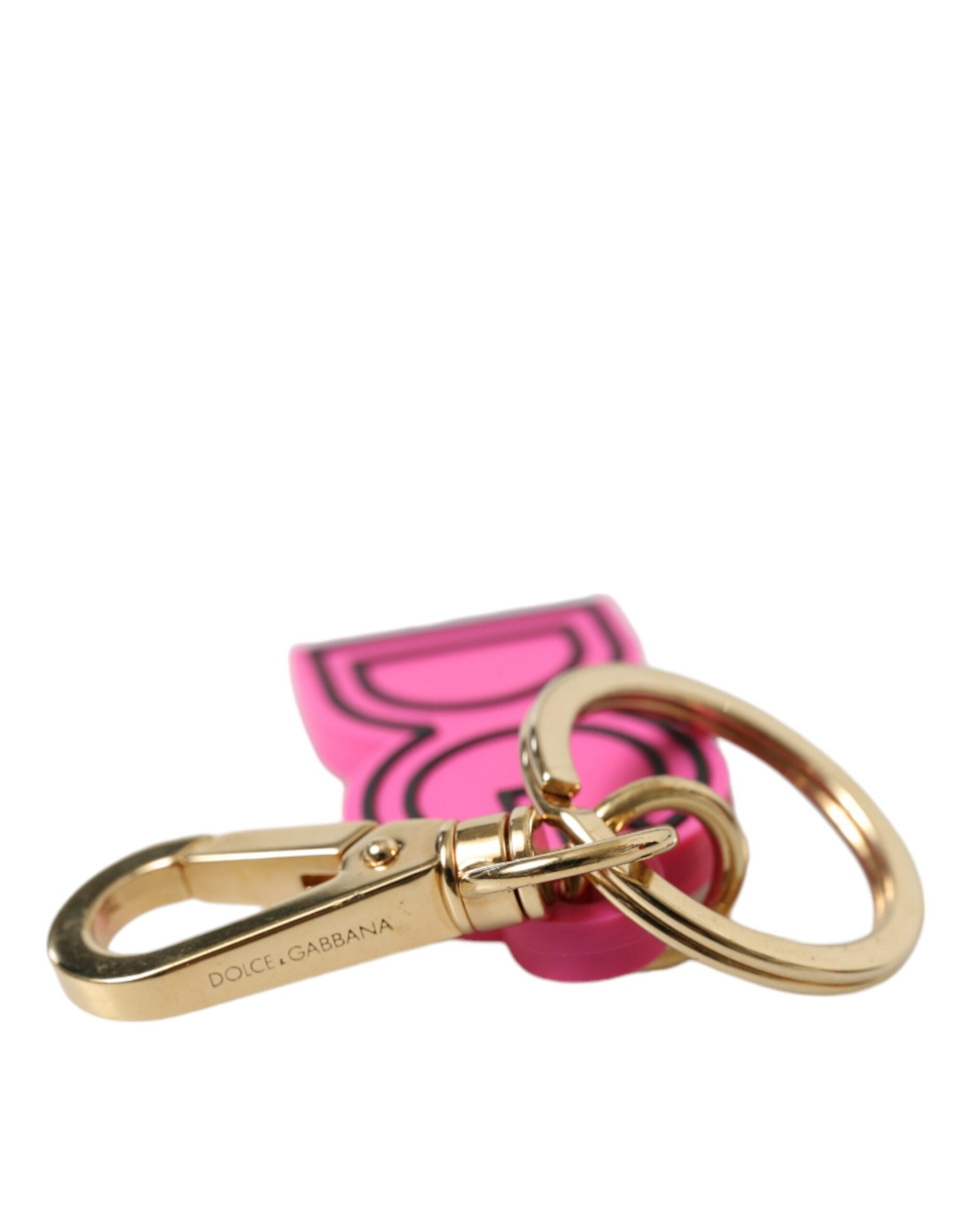 Dolce &amp; Gabbana Schicker Schlüsselanhänger mit Logo in Gold und Pink