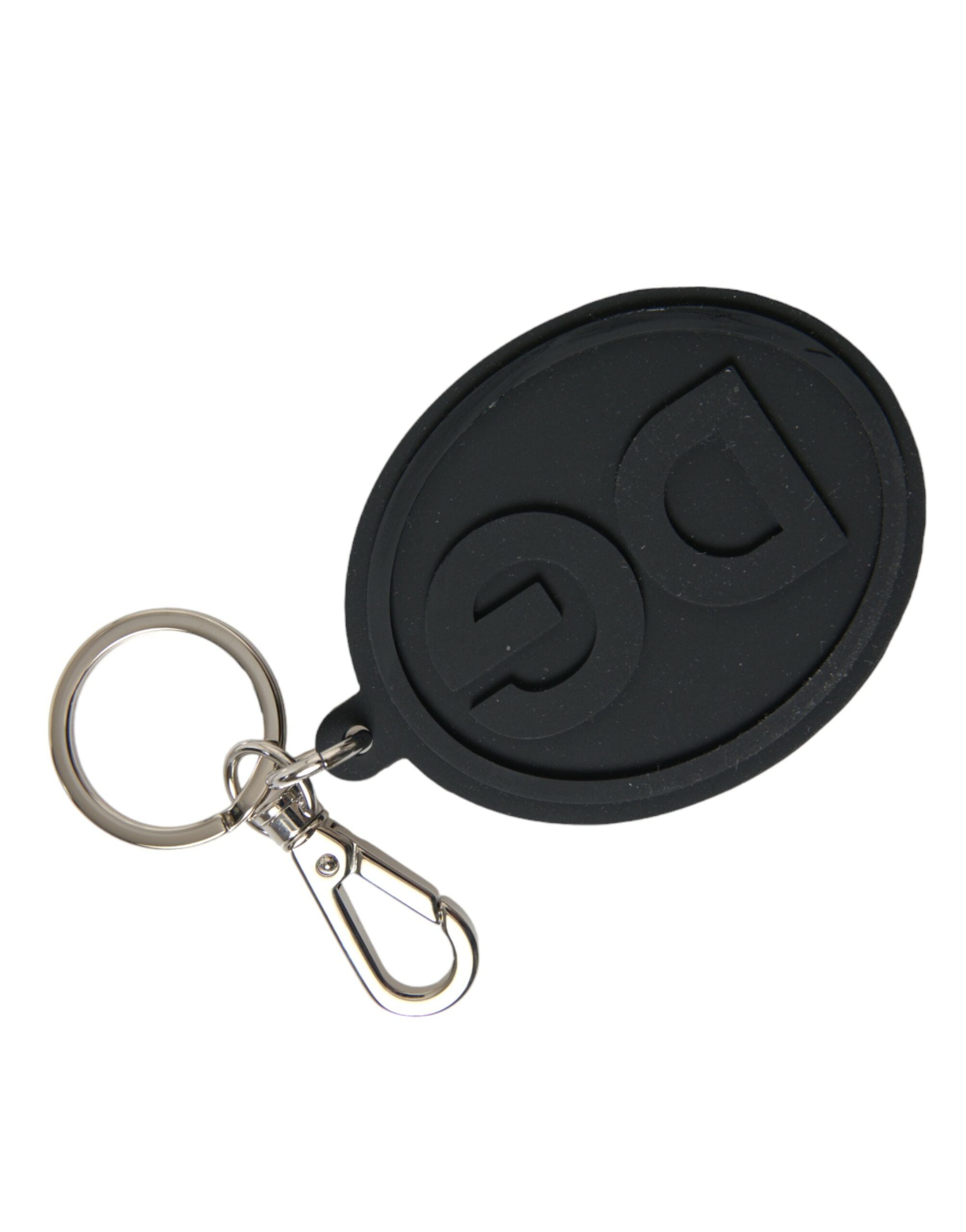 Dolce &amp; Gabbana Chic Schlüsselanhänger mit Logo in Schwarz und Silber