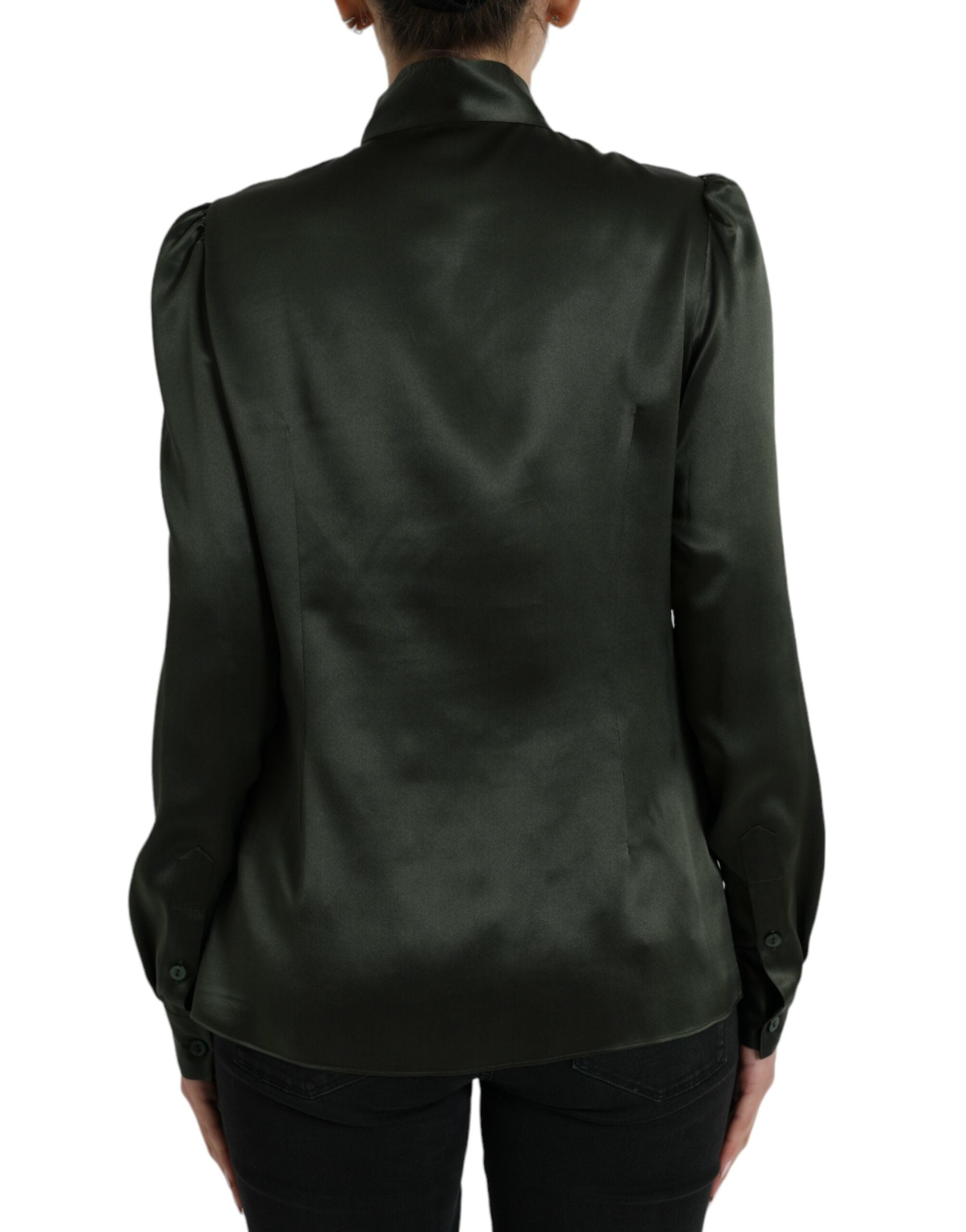 Dolce &amp; Gabbana Elegante Bluse mit Ascot-Kragen aus Seide