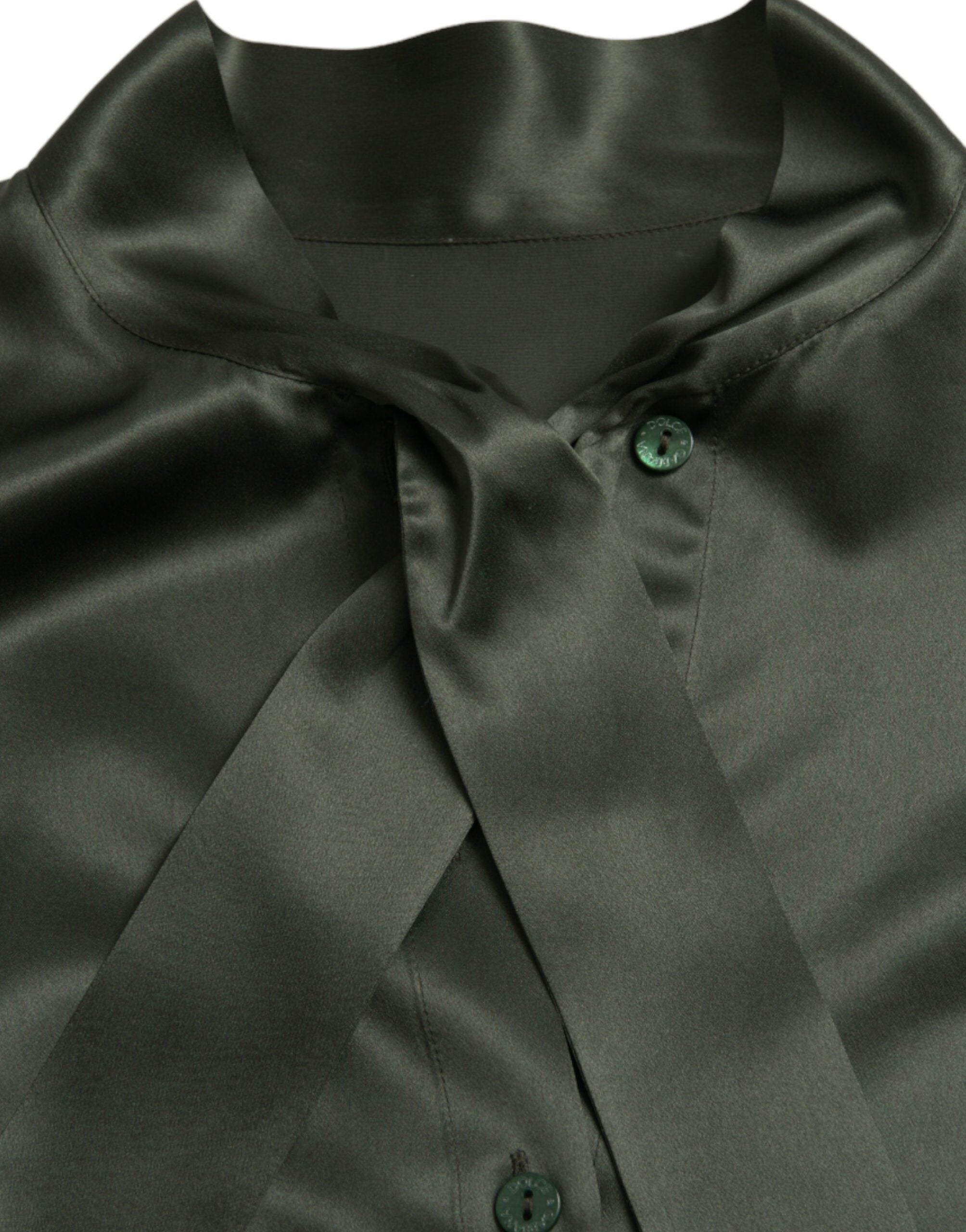 Dolce &amp; Gabbana Elegante Bluse mit Ascot-Kragen aus Seide