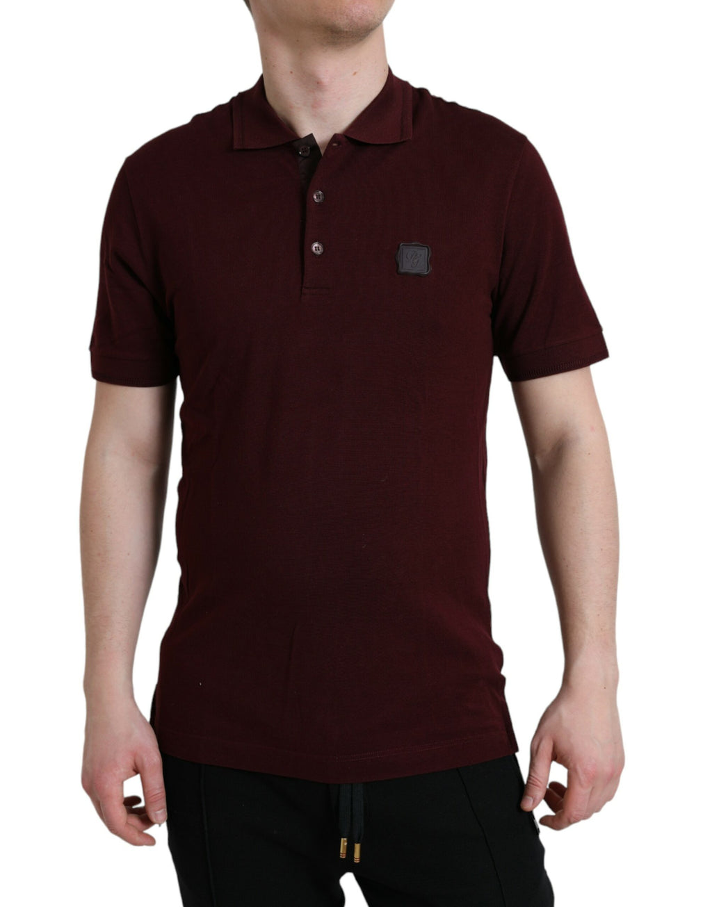 Dolce &amp; Gabbana Elegantes Poloshirt aus kastanienbrauner Baumwollmischung