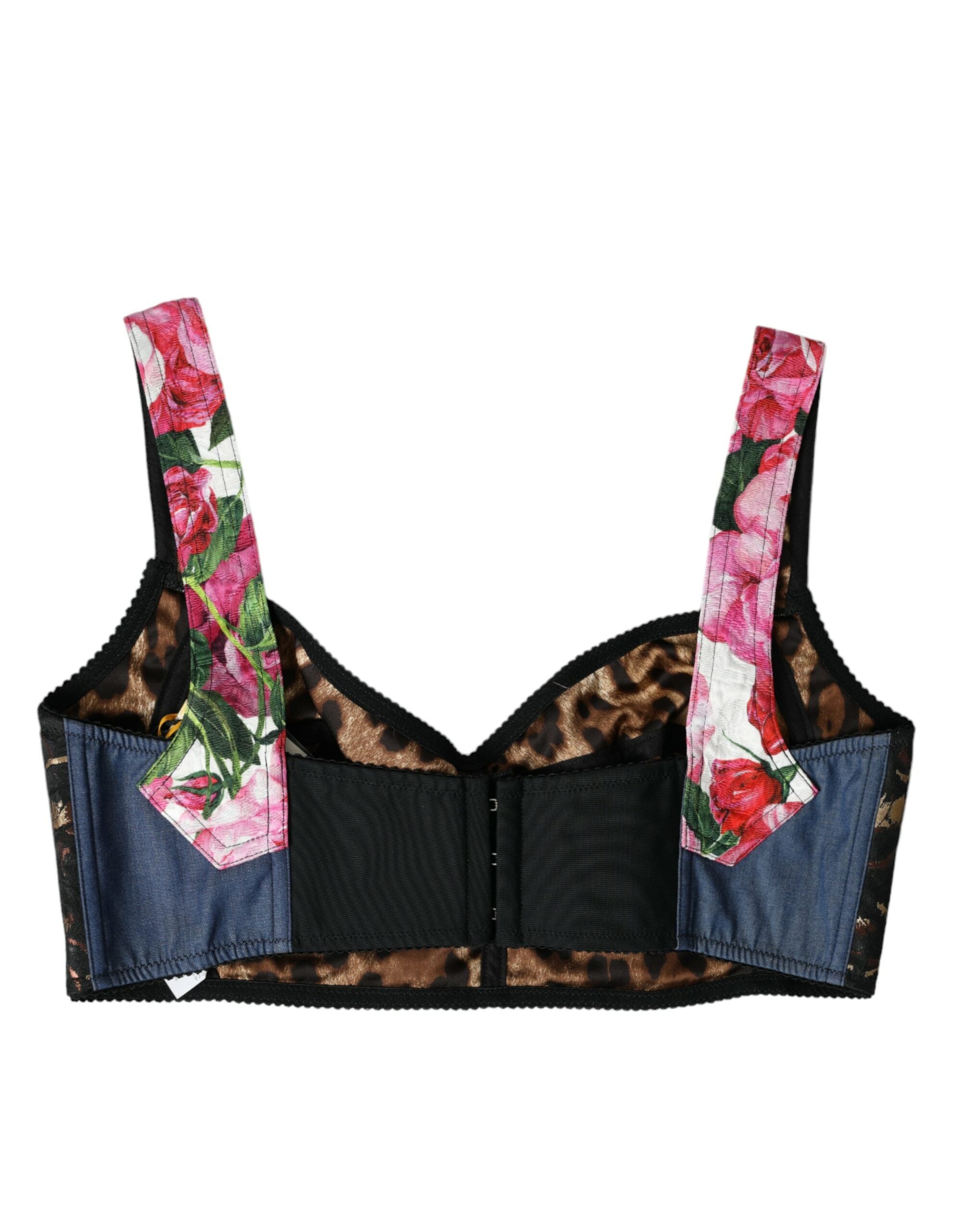 Dolce &amp; Gabbana – Bustier-Crop-Top mit Blumen-Patchwork