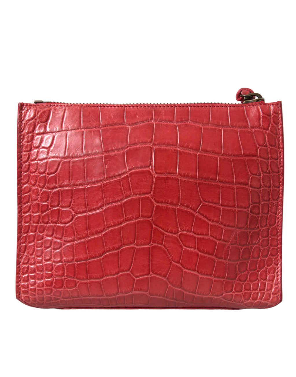 Balenciaga Exotische rote Clutch aus Alligatorleder