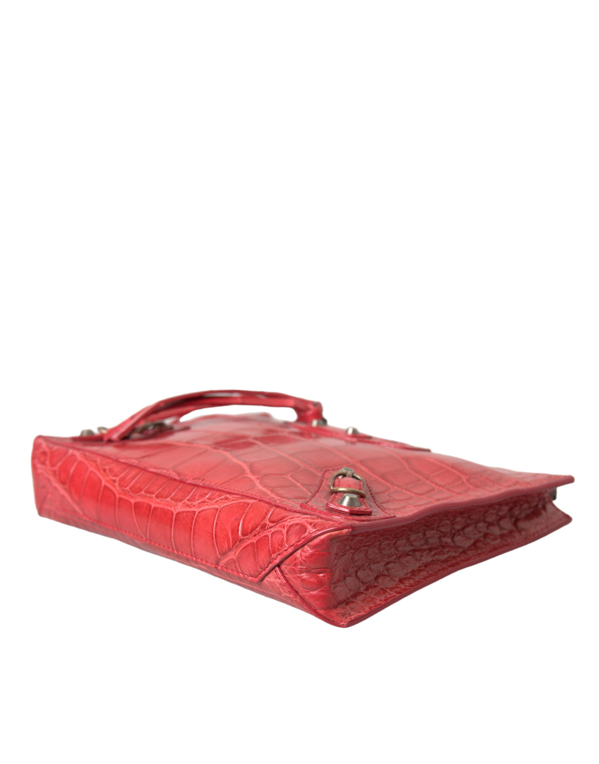 Balenciaga Exotische rote Clutch aus Alligatorleder