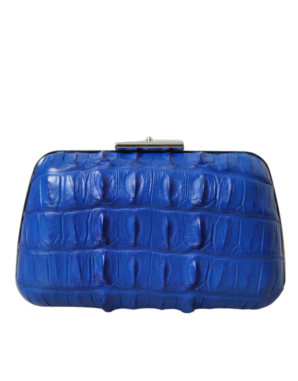 Balenciaga Clutch aus Krokodilleder in Elektroblau