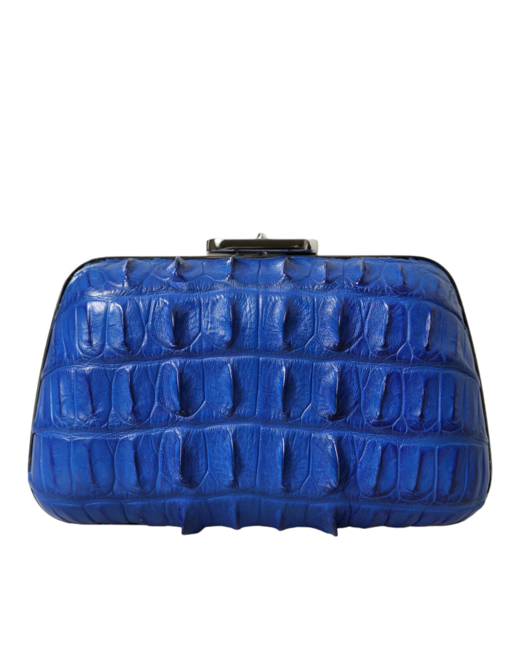 Balenciaga Clutch aus Krokodilleder in Elektroblau