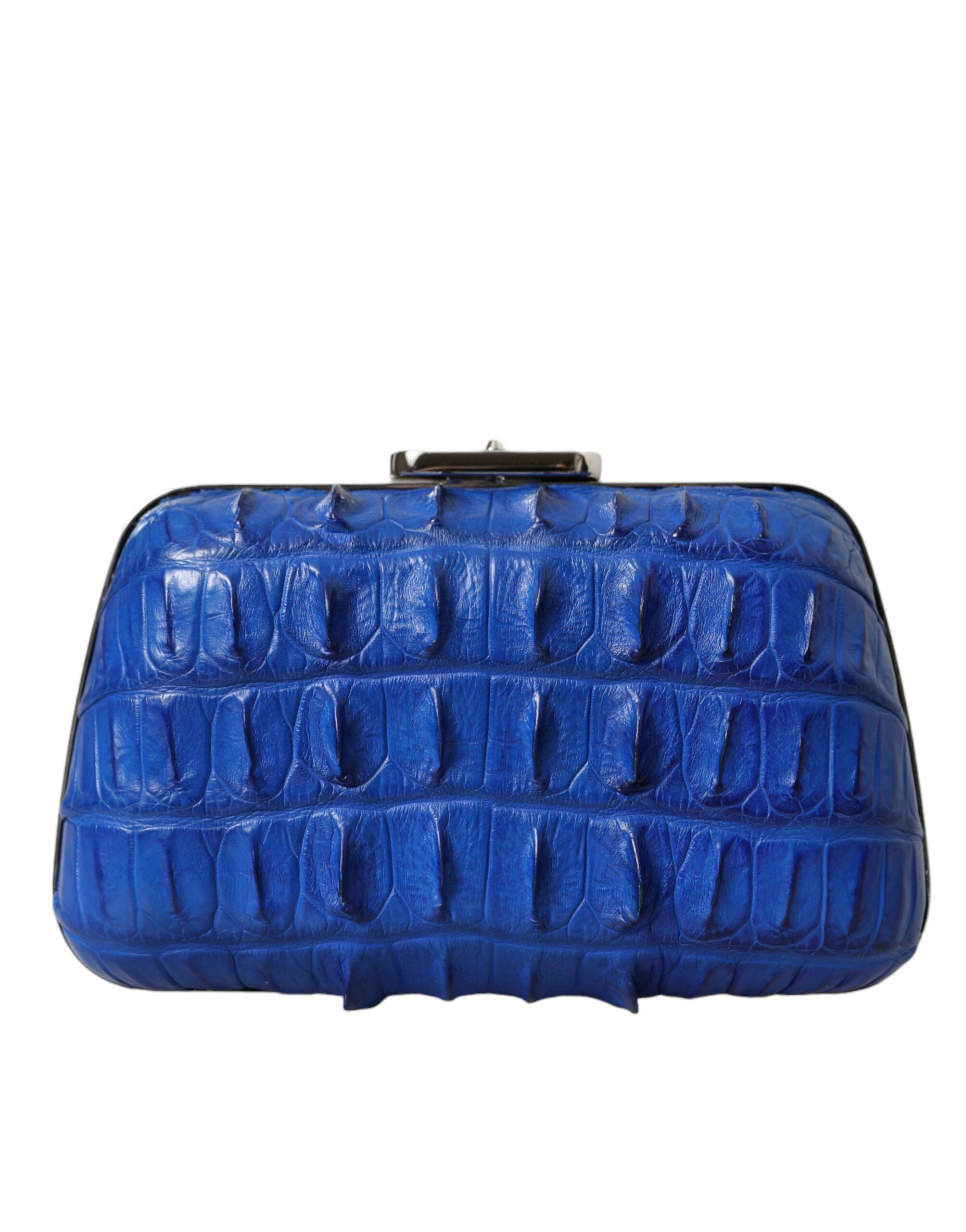 Balenciaga Clutch aus Krokodilleder in Elektroblau
