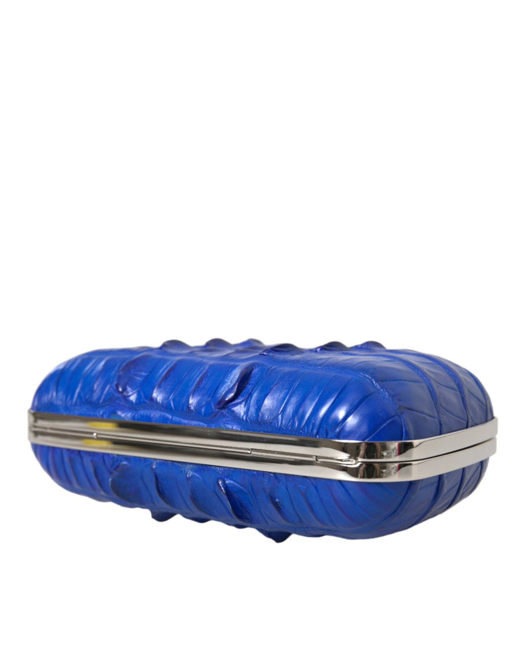 Balenciaga Clutch aus Krokodilleder in Elektroblau