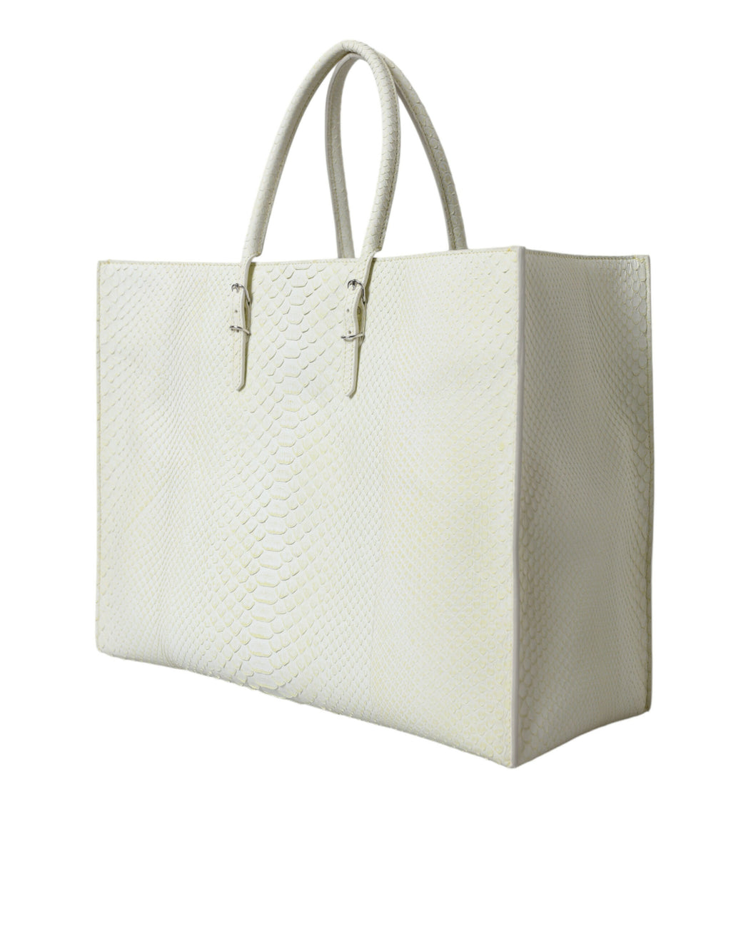 Balenciaga Chic Python-Ledertasche in Weiß und Gelb