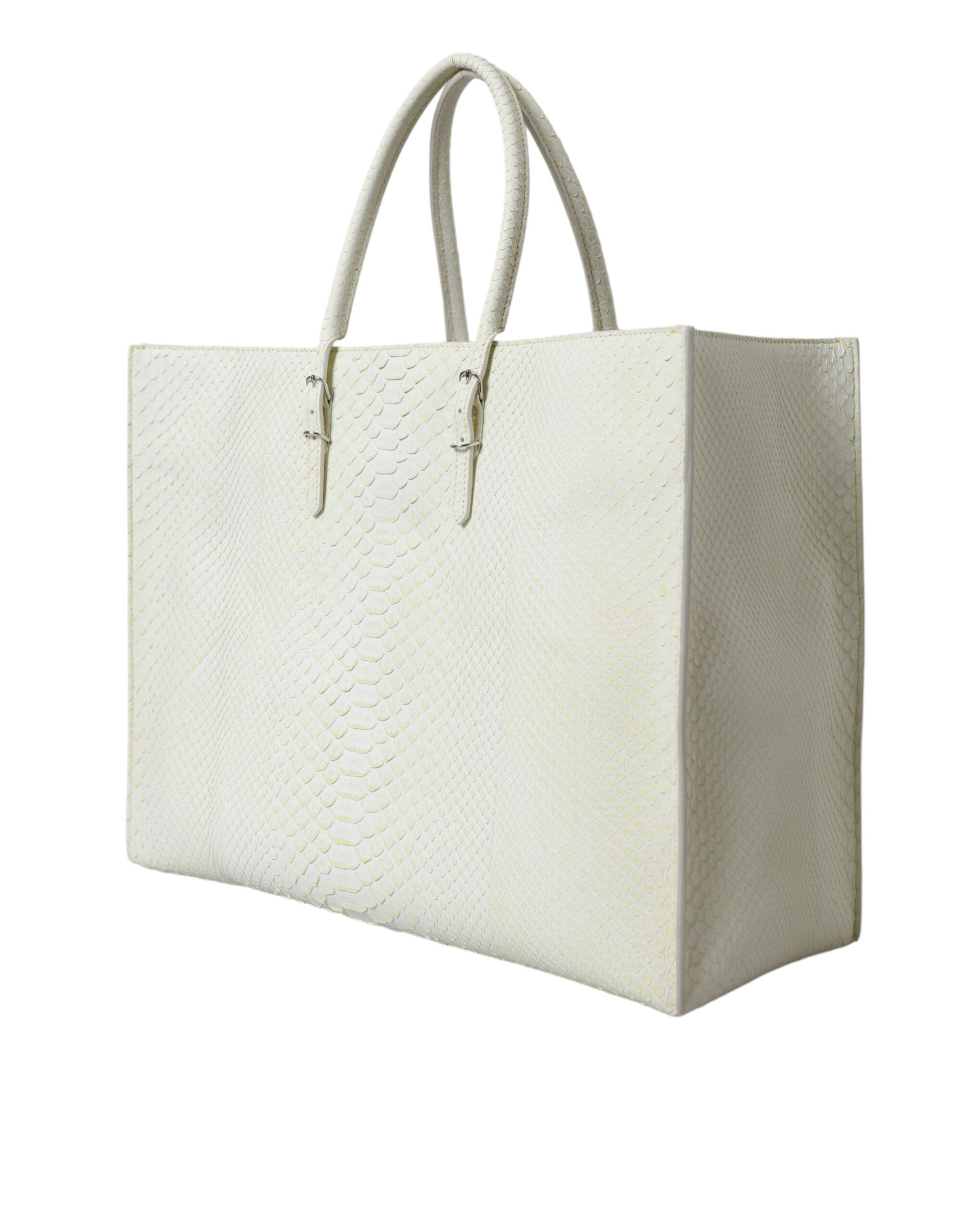 Balenciaga Chic Python-Ledertasche in Weiß und Gelb