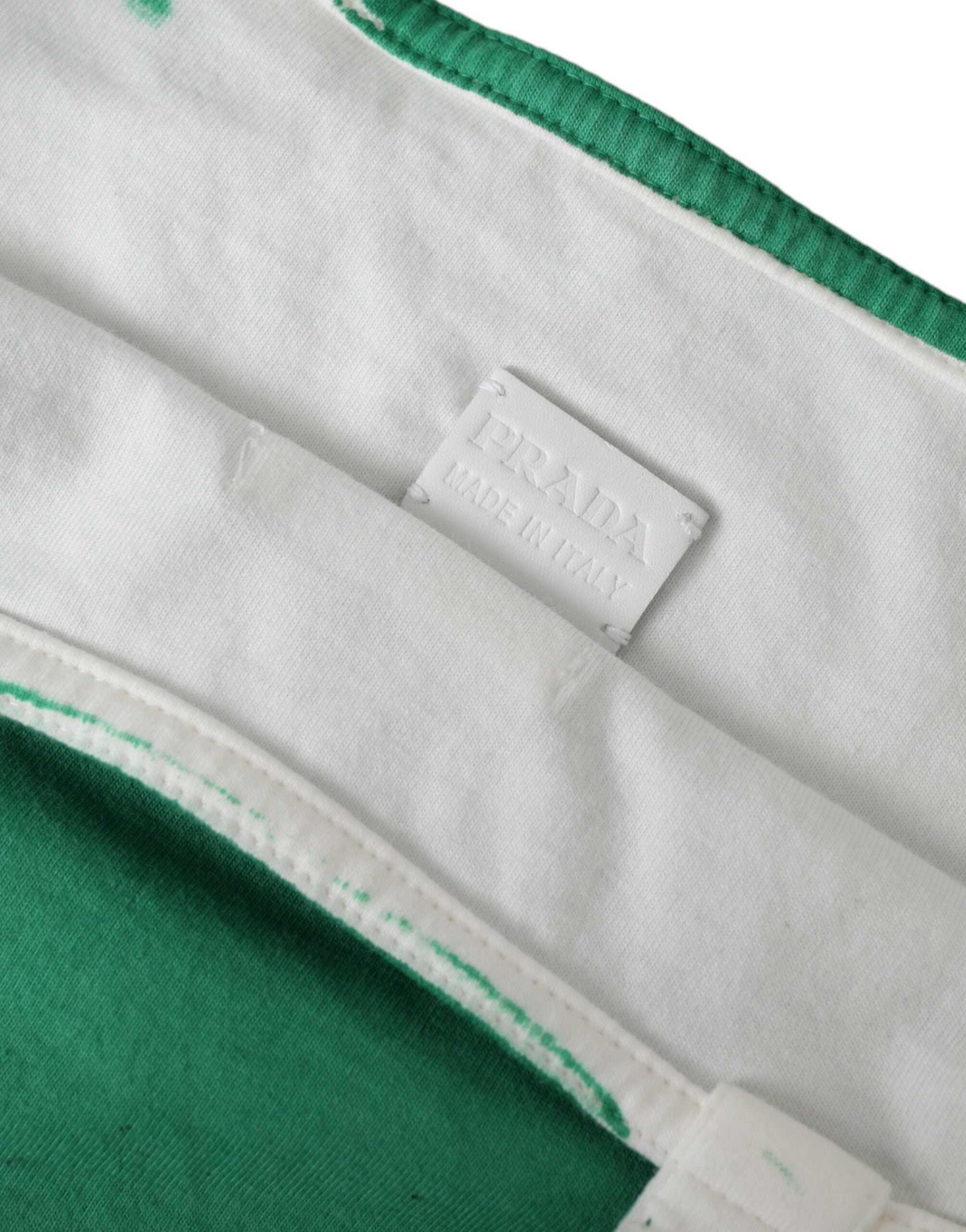 Prada Elegante grüne Stoff-Tragetasche