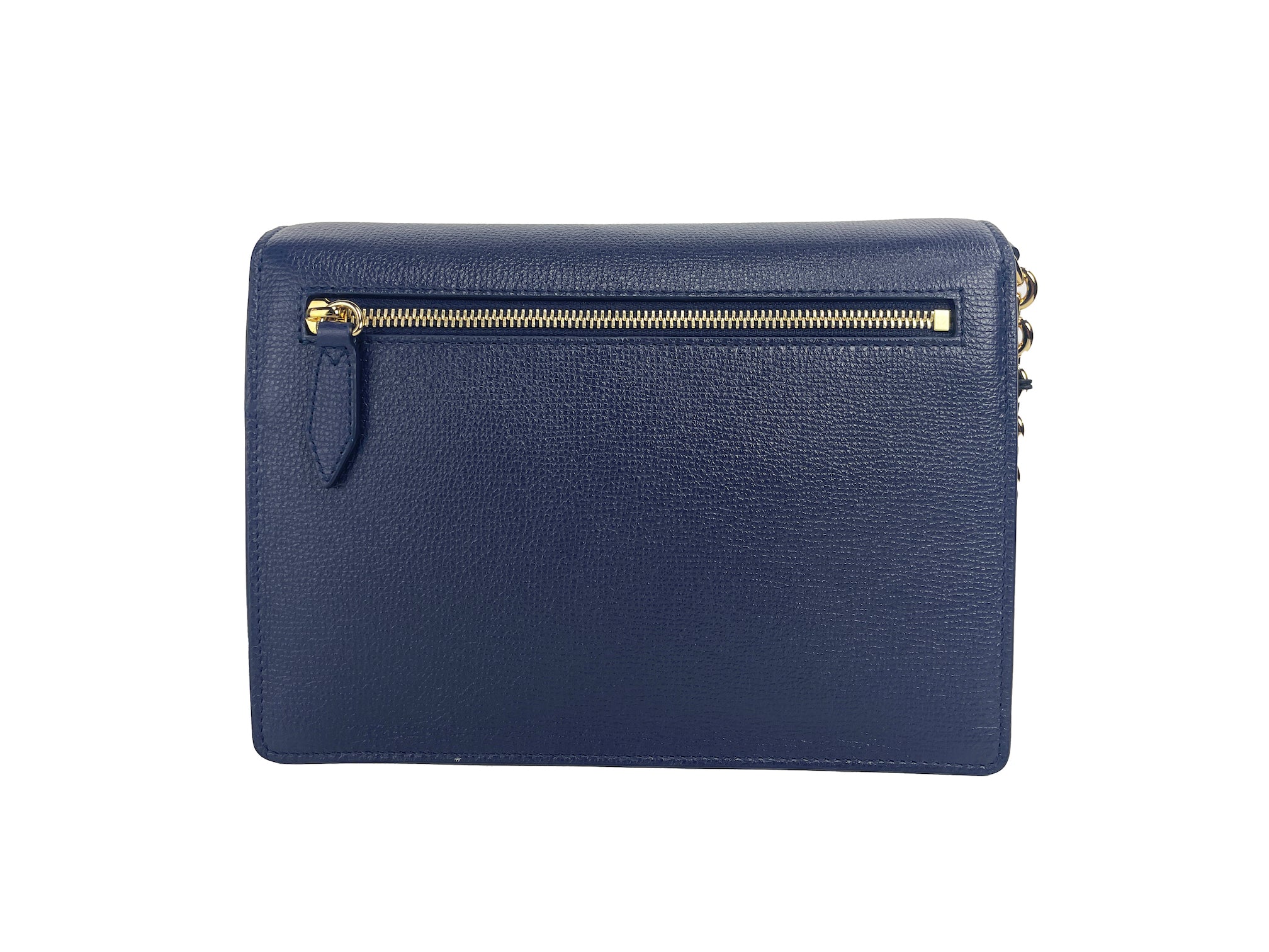 Burberry Macken Kleine Umhängetasche aus Leder in Regency-Blau mit House Check-Muster