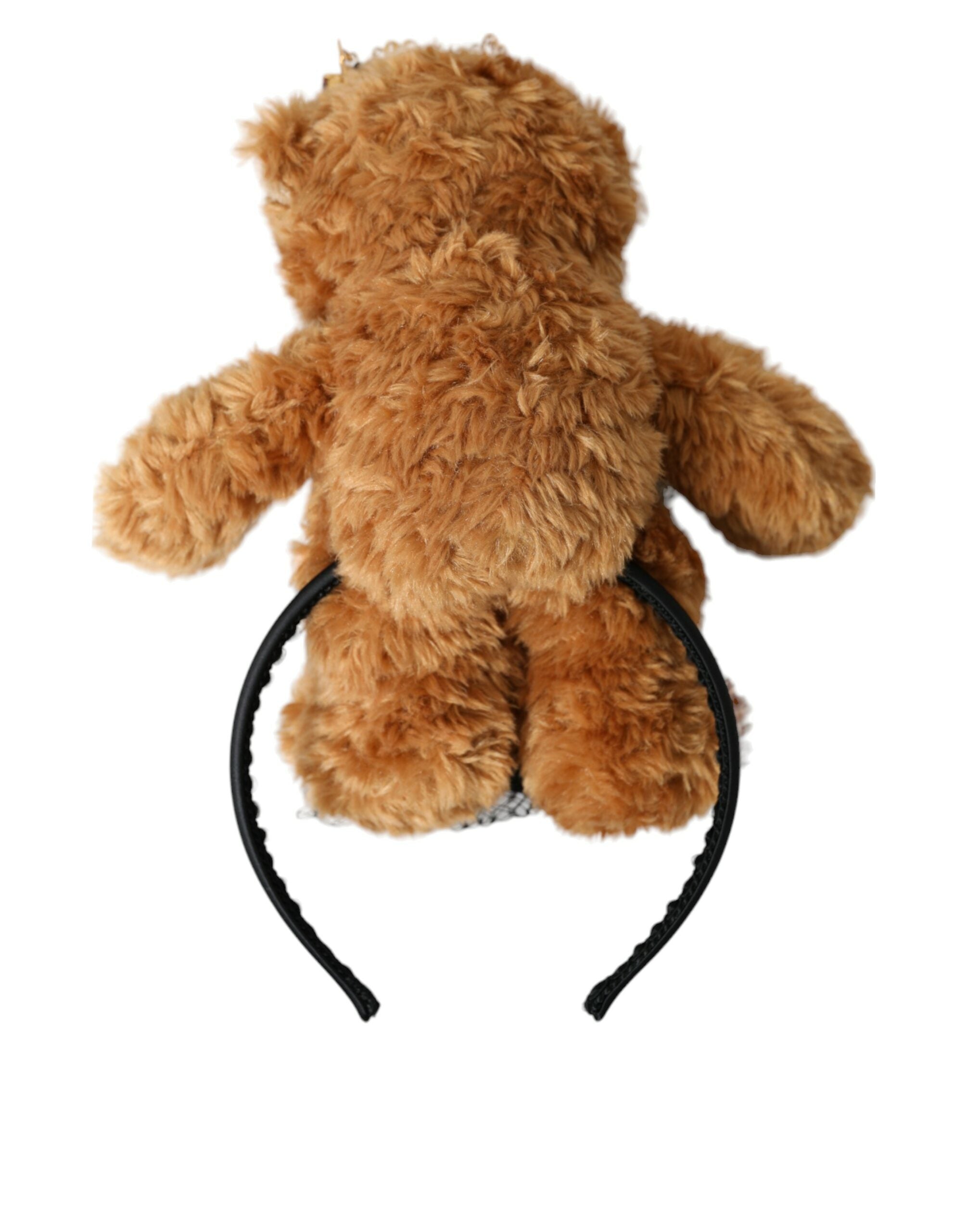Dolce &amp; Gabbana Brauner Teddybär Gold Kristall Krone Haarband Diadem