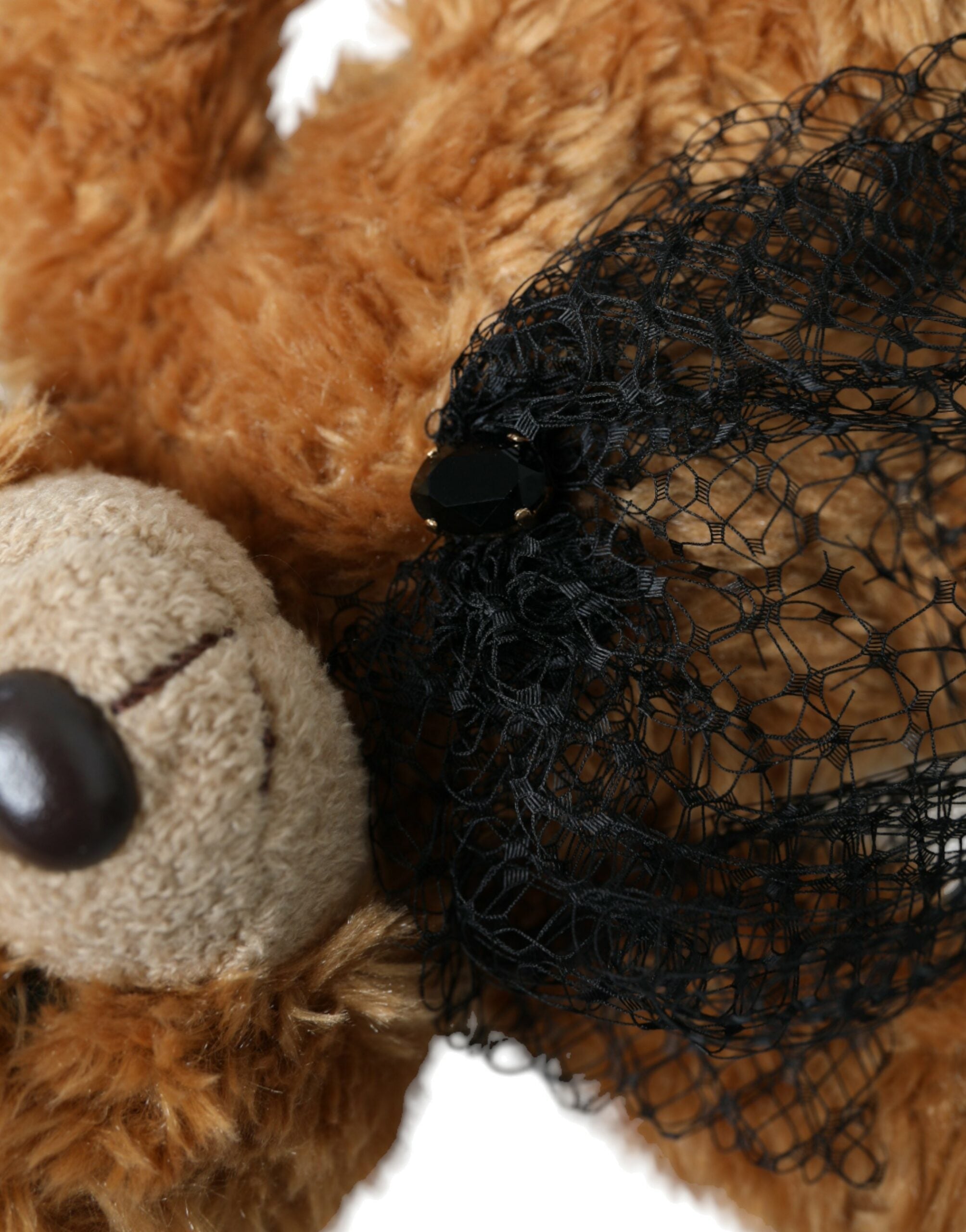 Dolce &amp; Gabbana Brauner Teddybär Gold Kristall Krone Haarband Diadem