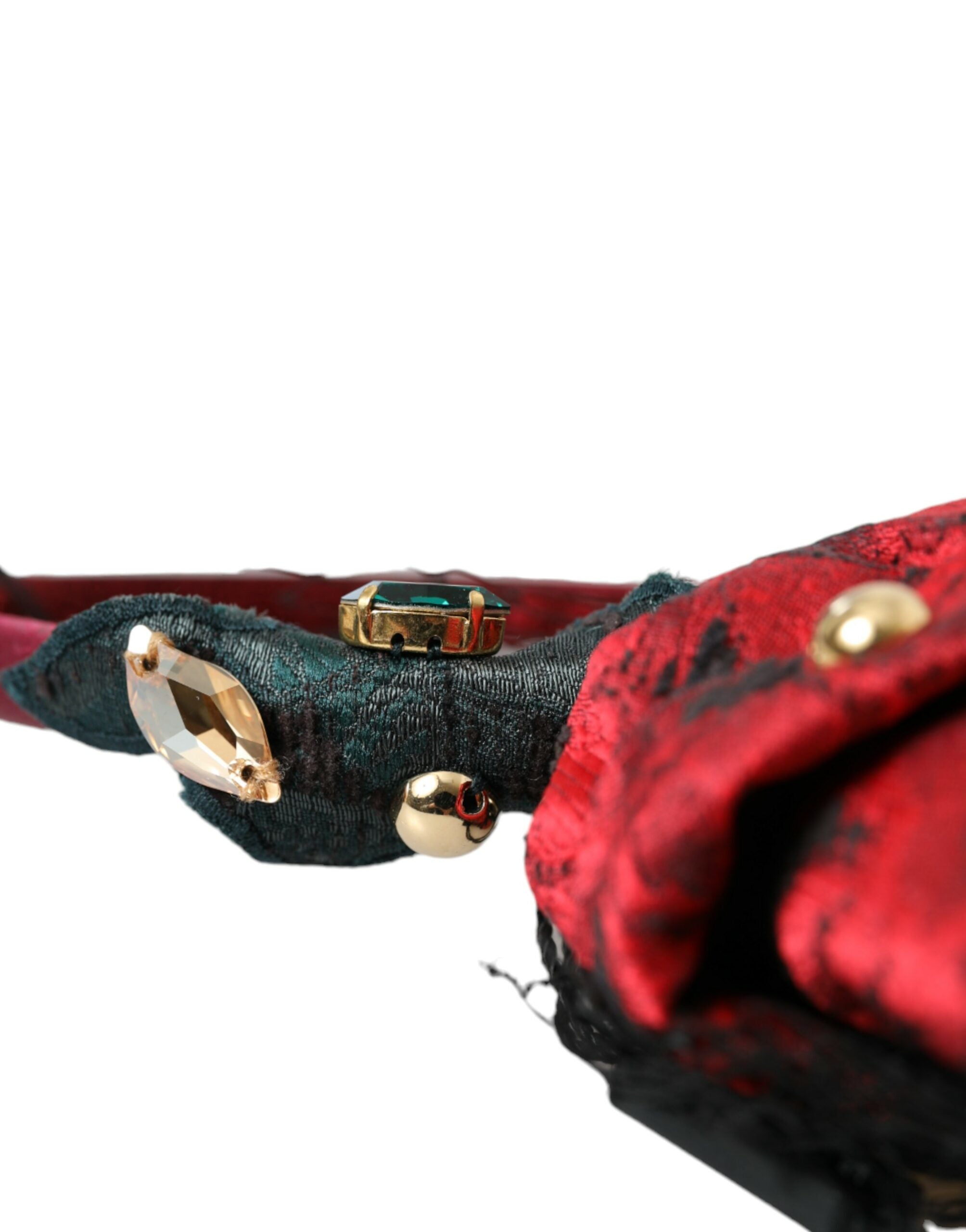 Dolce &amp; Gabbana Multicolor Rose Silk Crystal Netted Logo Stirnband Diadem
