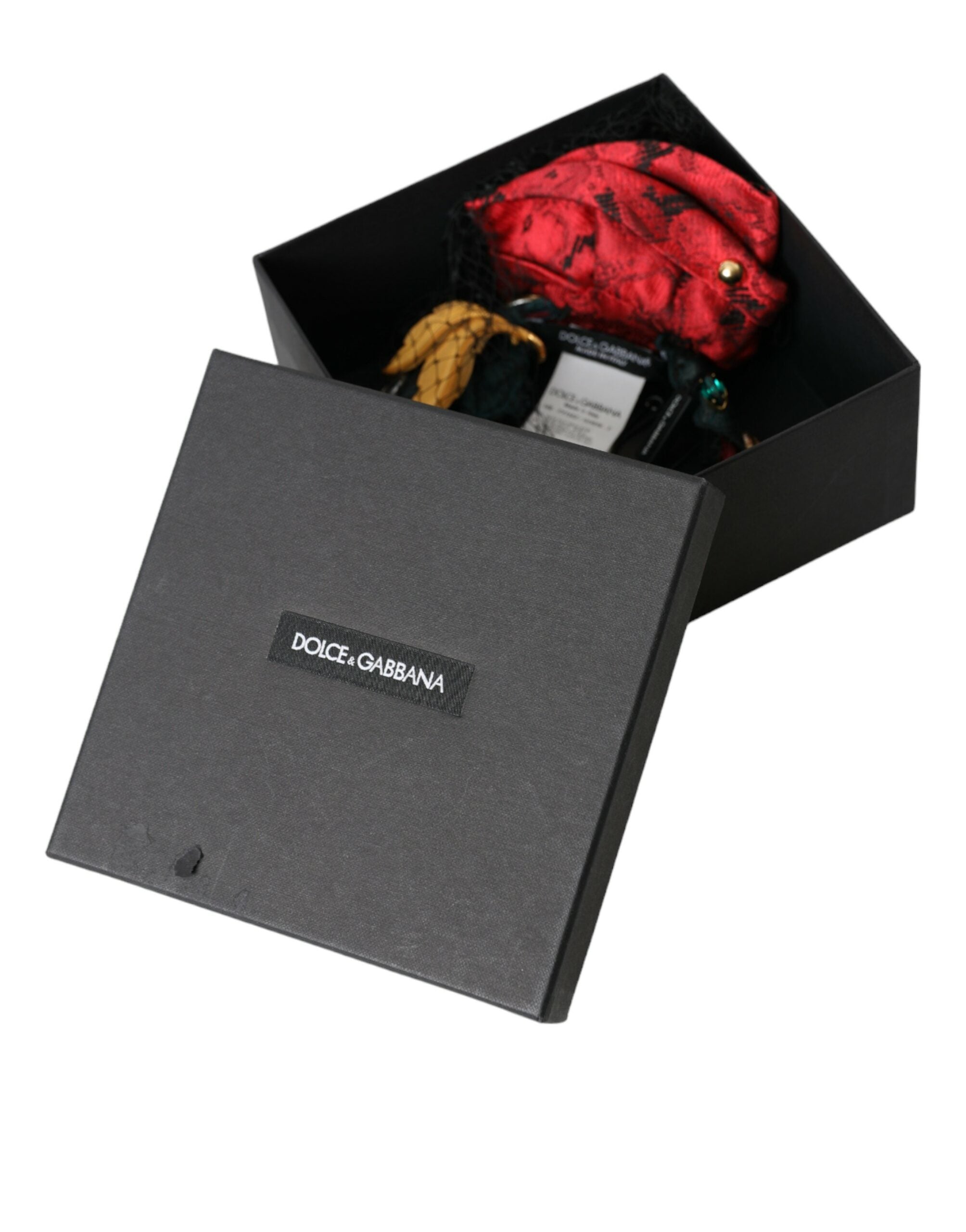 Dolce &amp; Gabbana Multicolor Rose Silk Crystal Netted Logo Stirnband Diadem