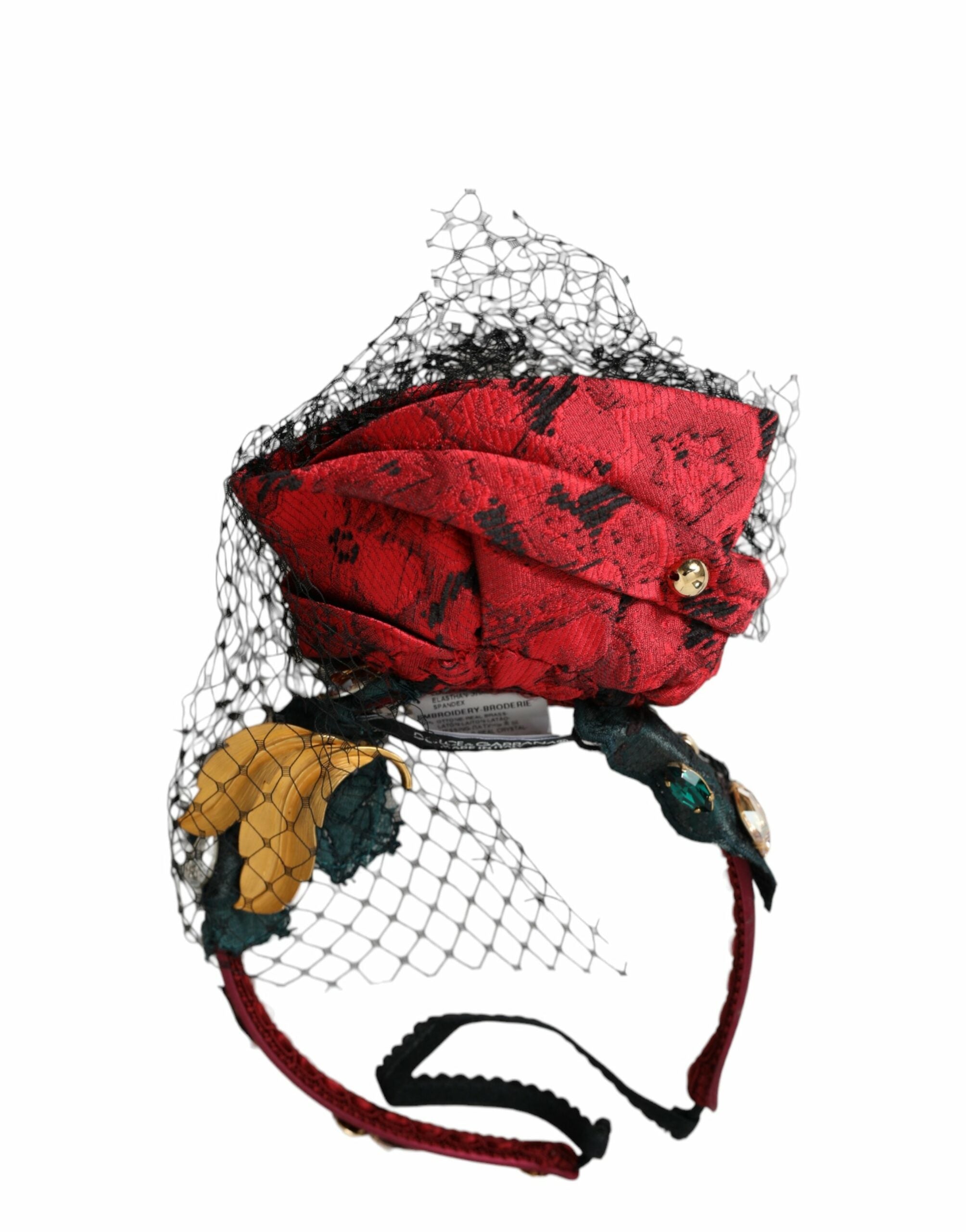 Dolce &amp; Gabbana Multicolor Rose Silk Crystal Netted Logo Stirnband Diadem