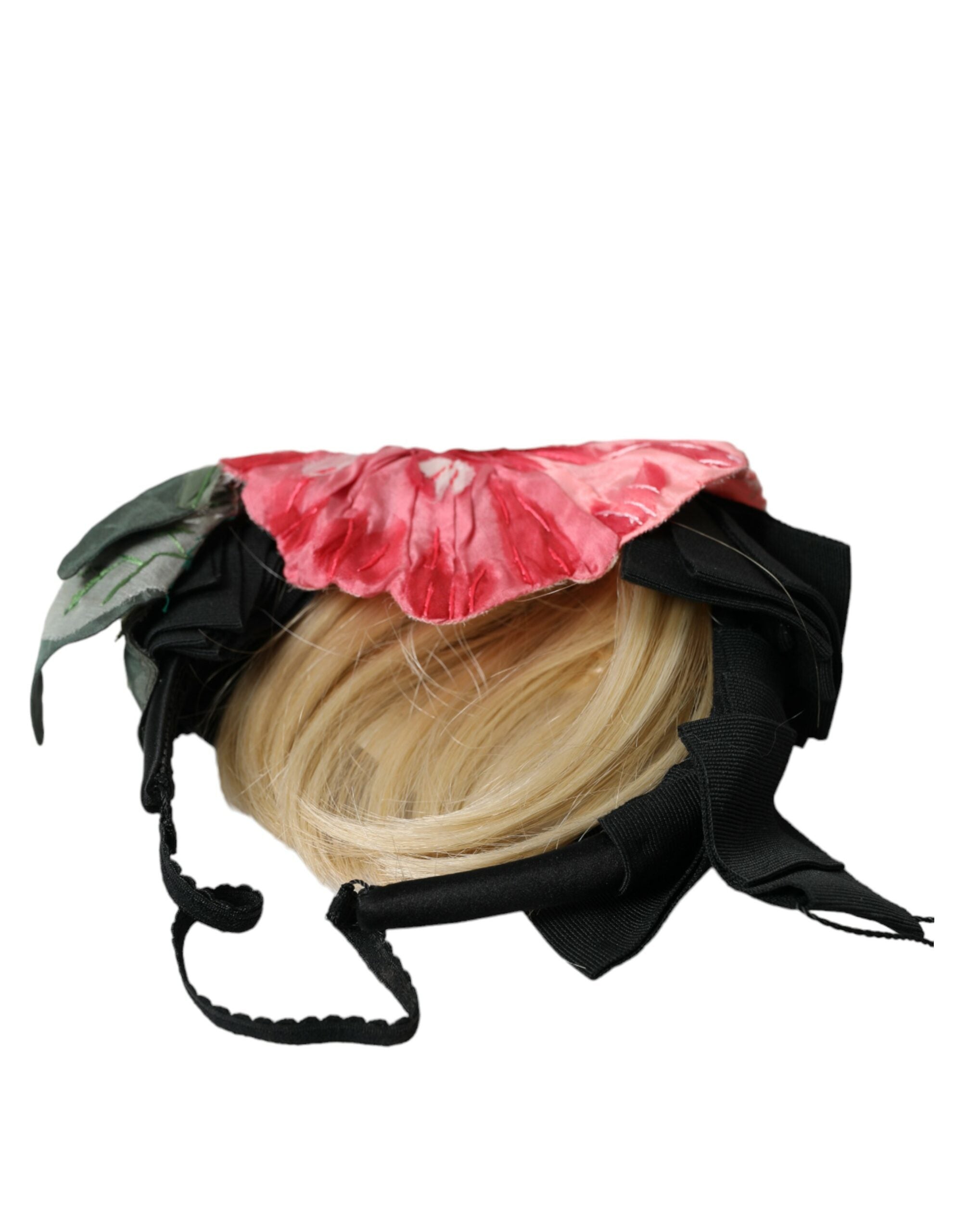 Dolce &amp; Gabbana Schwarze Viskose Weißes Haar Parrucchiera Stirnband Diadem