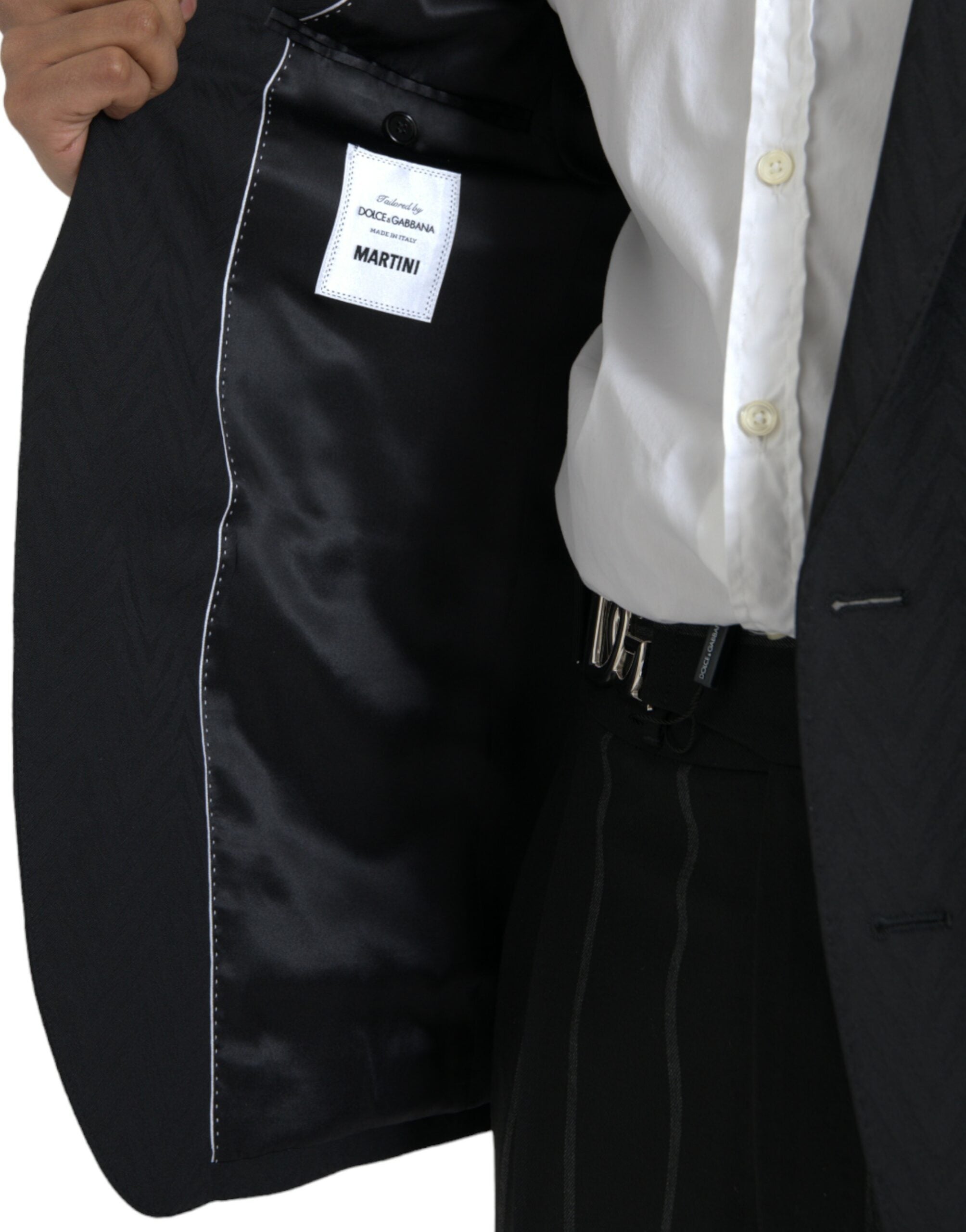 Dolce &amp; Gabbana Schwarzer MARTINI Slim Fit Jacke Mantel Blazer