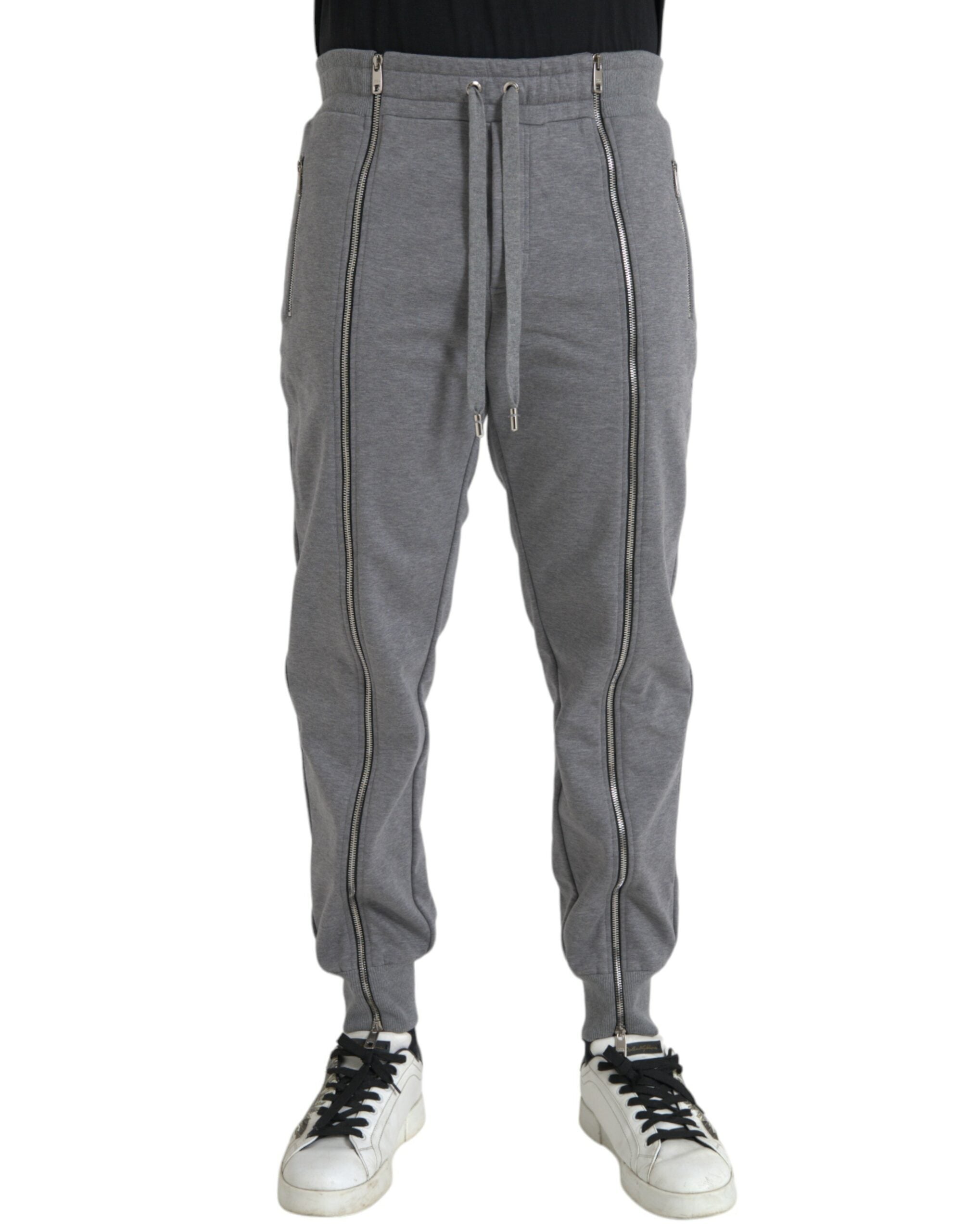 Dolce &amp; Gabbana – Graue Jogginghose aus Baumwolle mit schmalem Schnitt