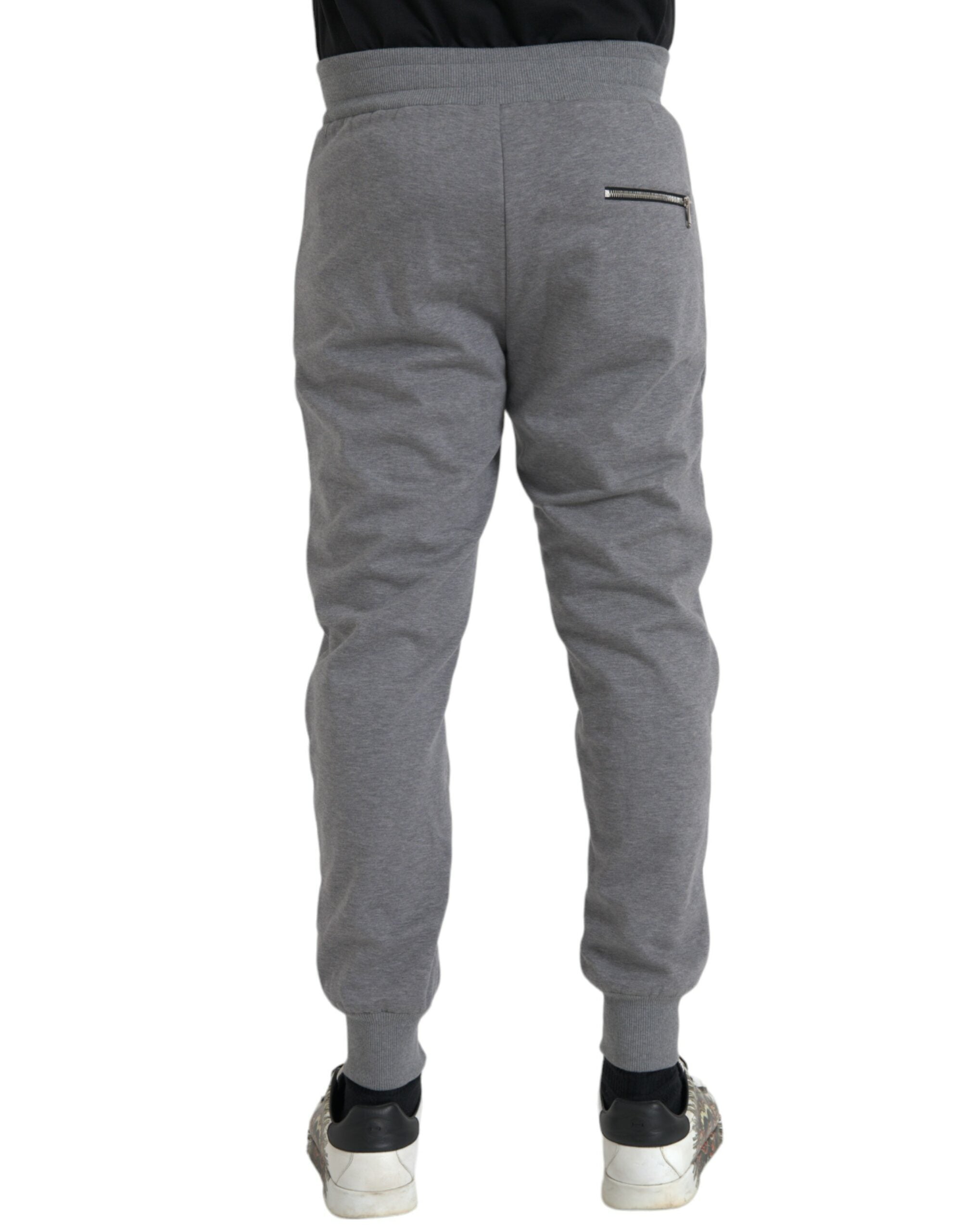 Dolce &amp; Gabbana – Graue Jogginghose aus Baumwolle mit schmalem Schnitt