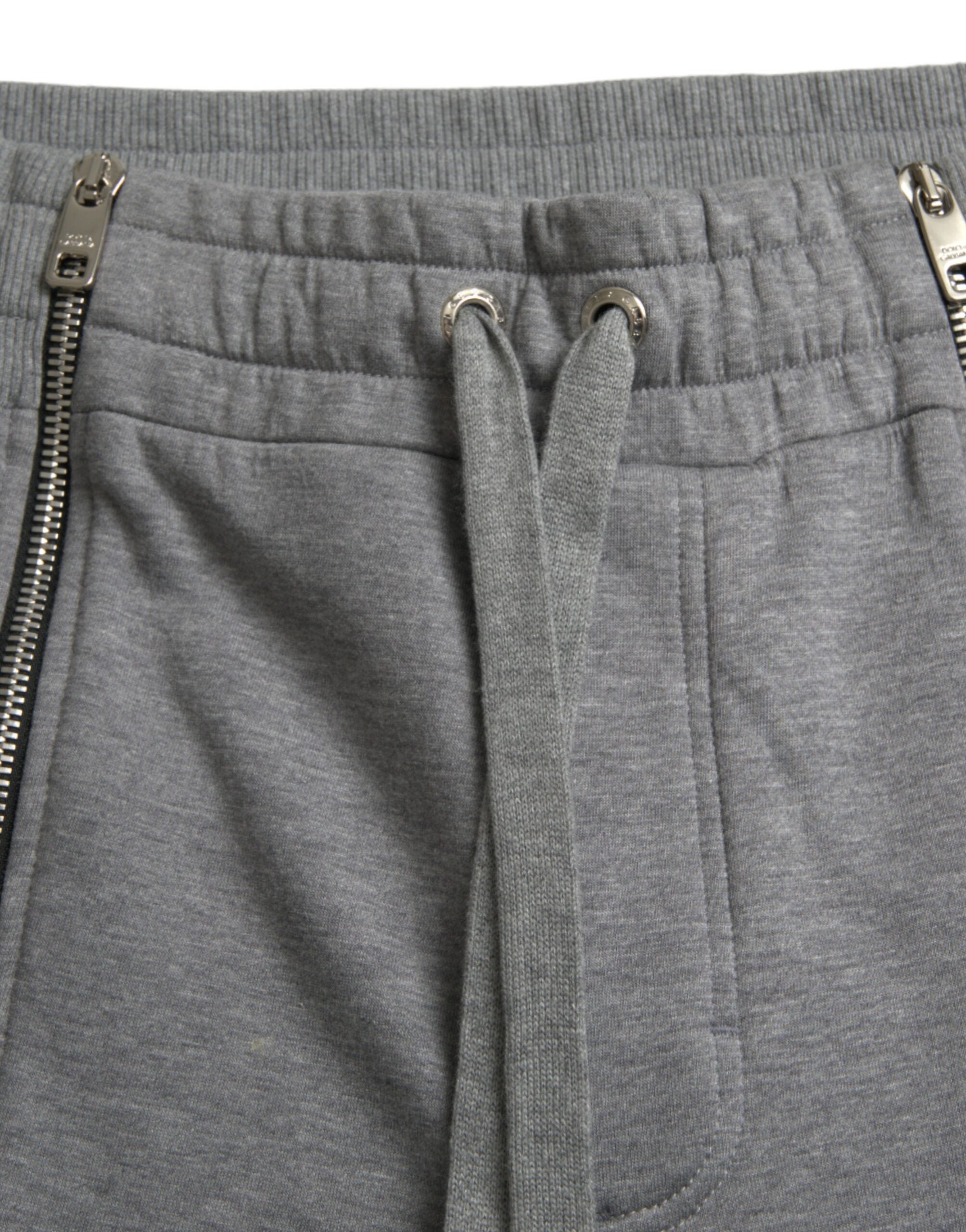 Dolce &amp; Gabbana – Graue Jogginghose aus Baumwolle mit schmalem Schnitt