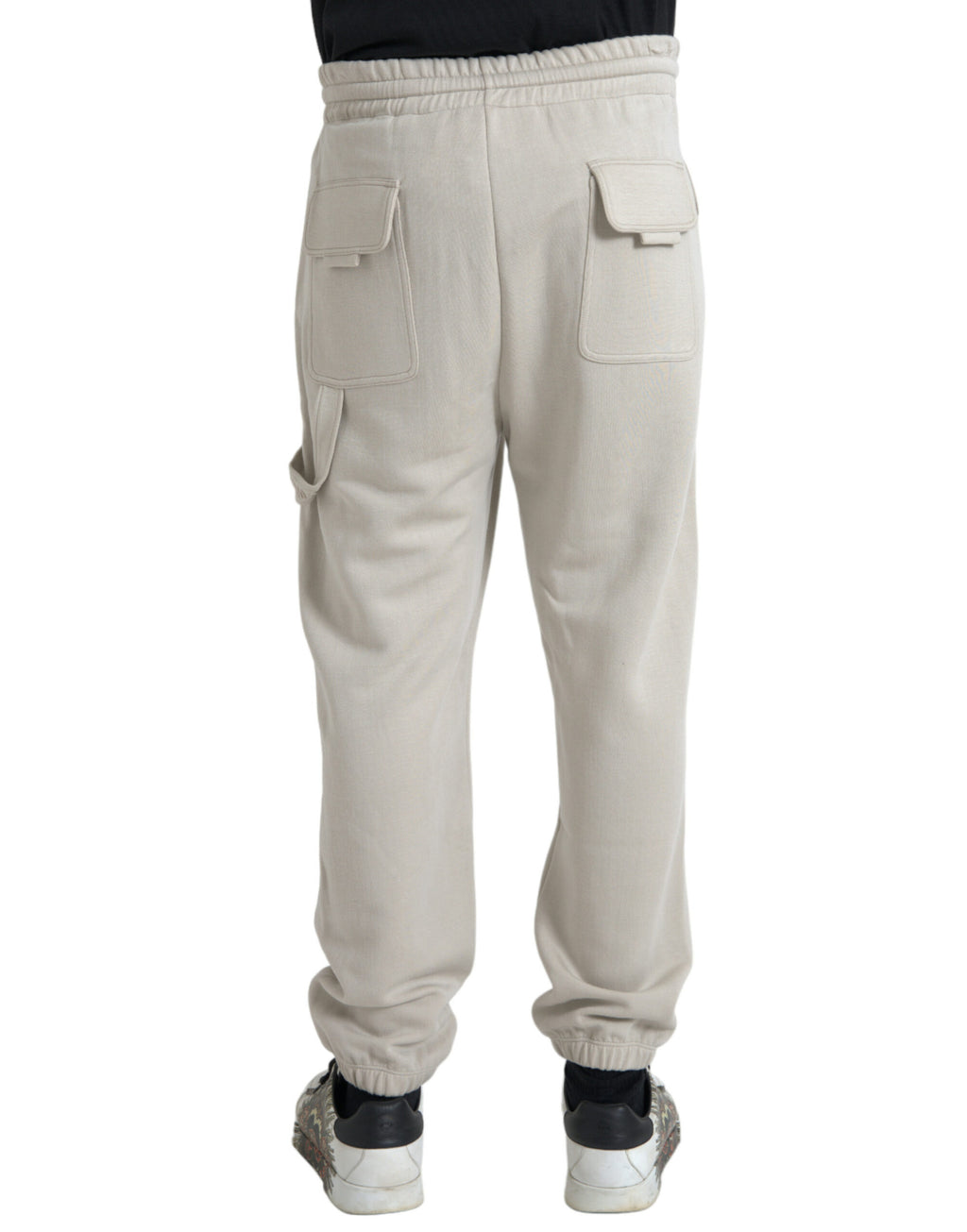 Dolce &amp; Gabbana – Cargo-Jogginghose aus Viskose in Off-White