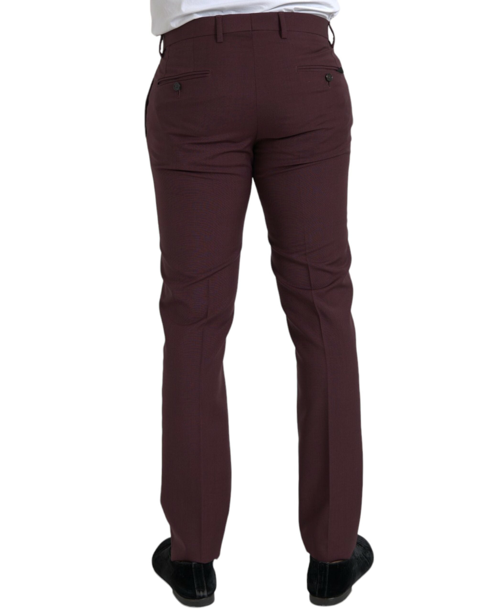 Dolce &amp; Gabbana – Slim Fit Anzughose aus kastanienbrauner Wolle für Herren
