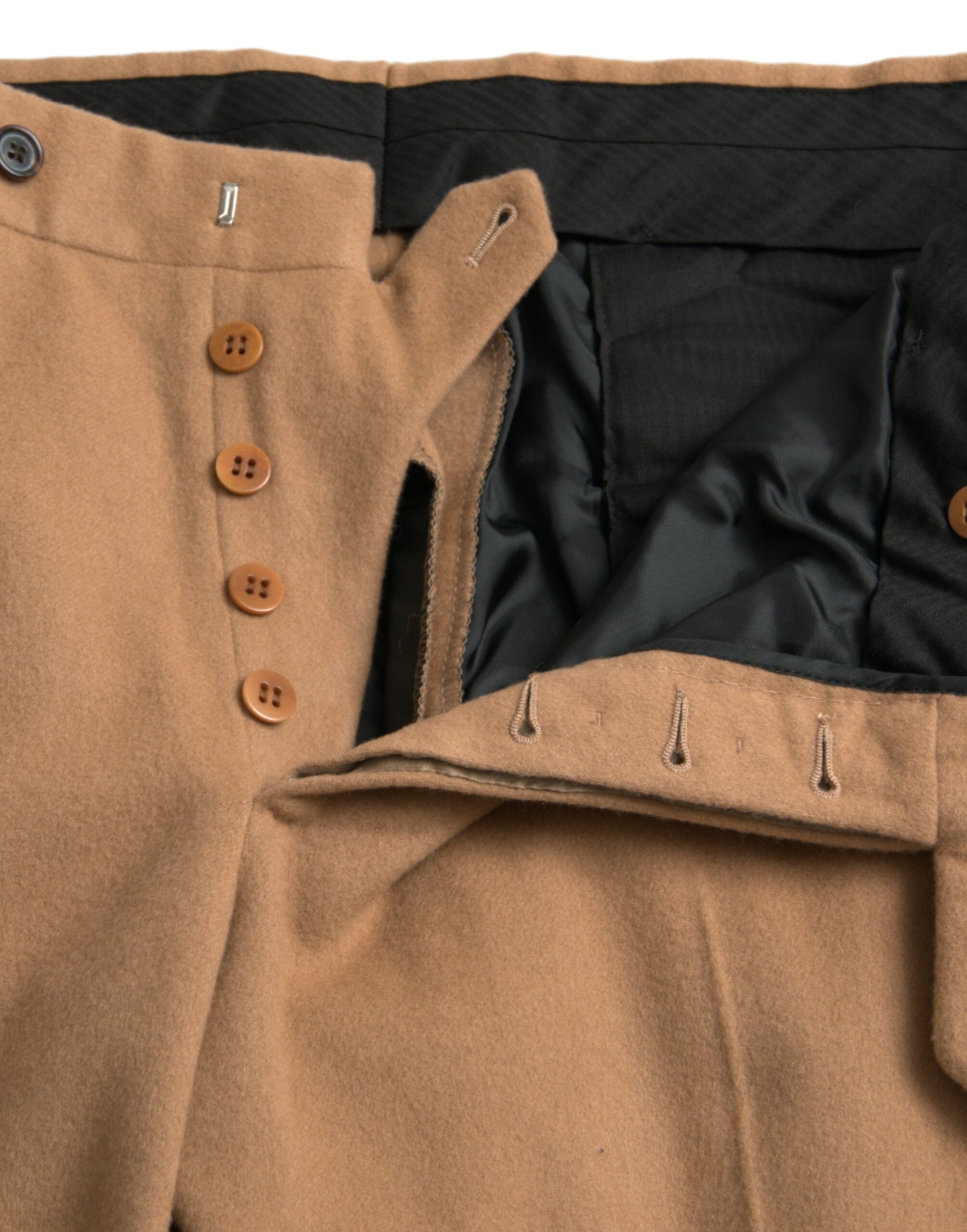 Prada Beige Kaschmir Herren Straight Fit Anzughose