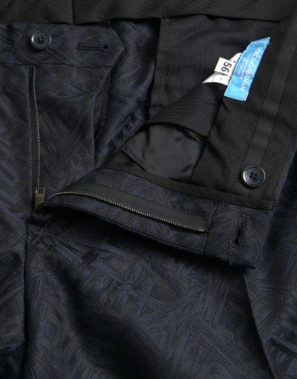 Dolce &amp; Gabbana Blaue, enge Anzughose aus Brokatwolle für Herren
