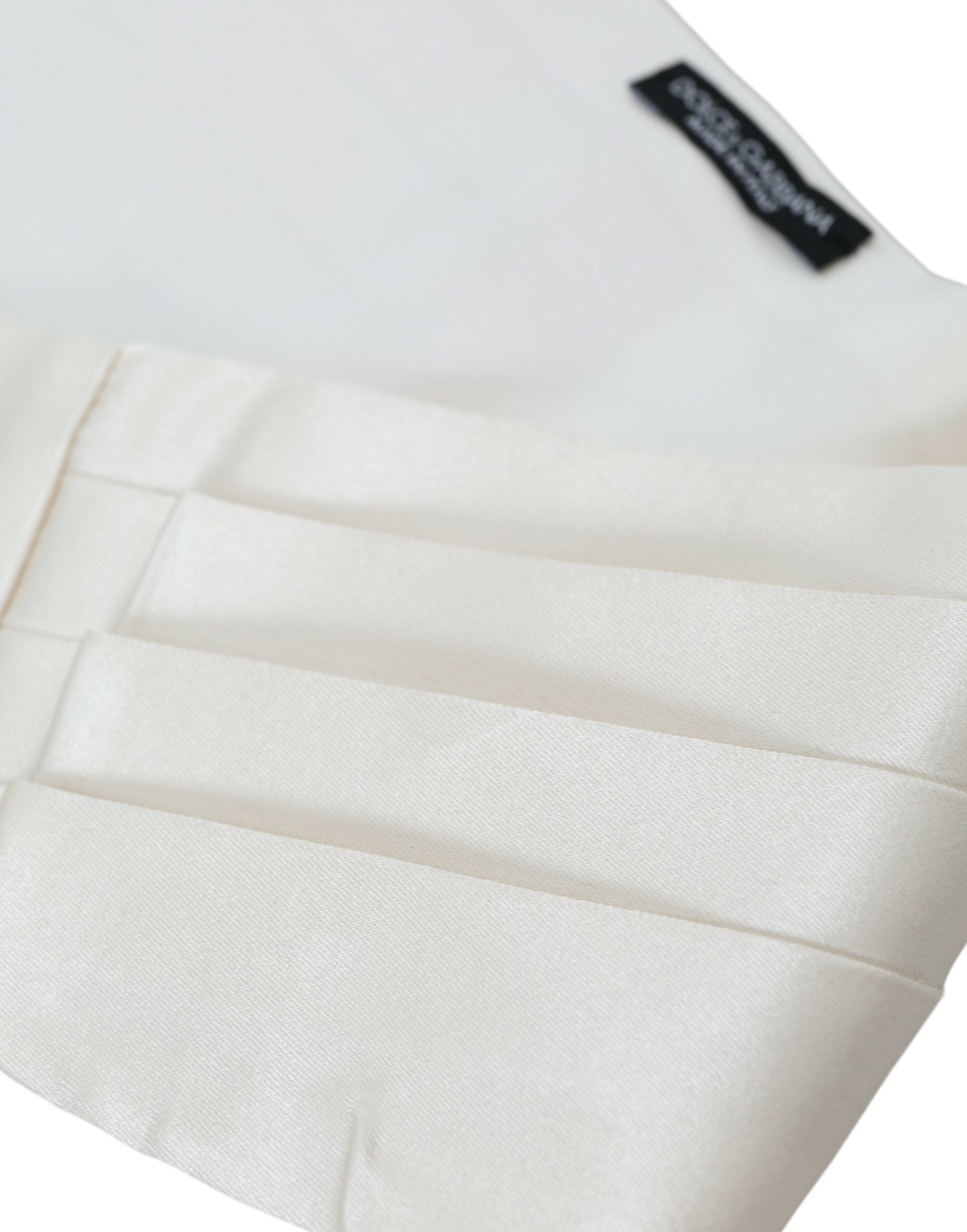 Dolce &amp; Gabbana Weißer Herren-Kummerbund aus breiter Seide