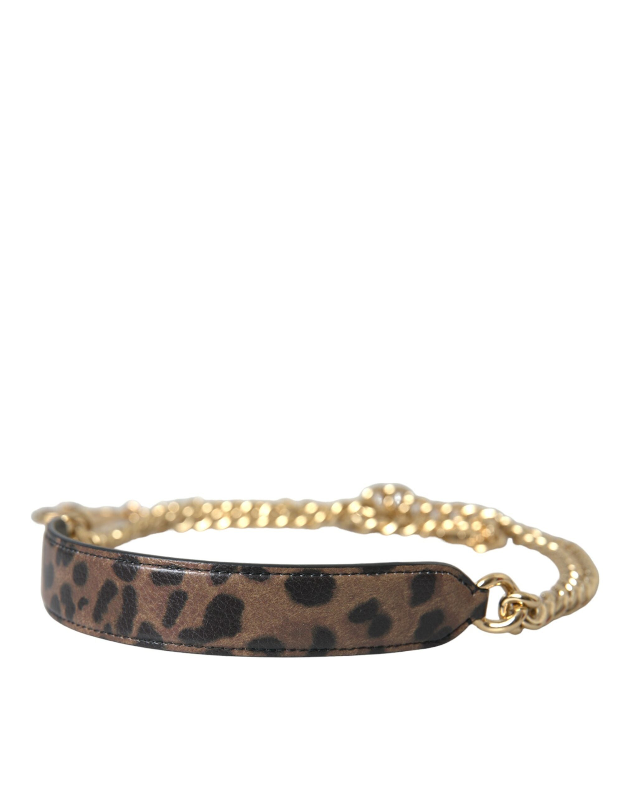 Dolce &amp; Gabbana Brauner Leoparden-Handtaschen-Zubehör-Schultergurt