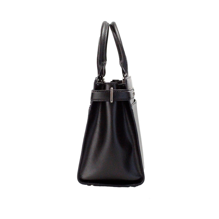 Kate Spade Staci, mittelgroße Umhängetasche aus schwarzem Saffiano-Leder