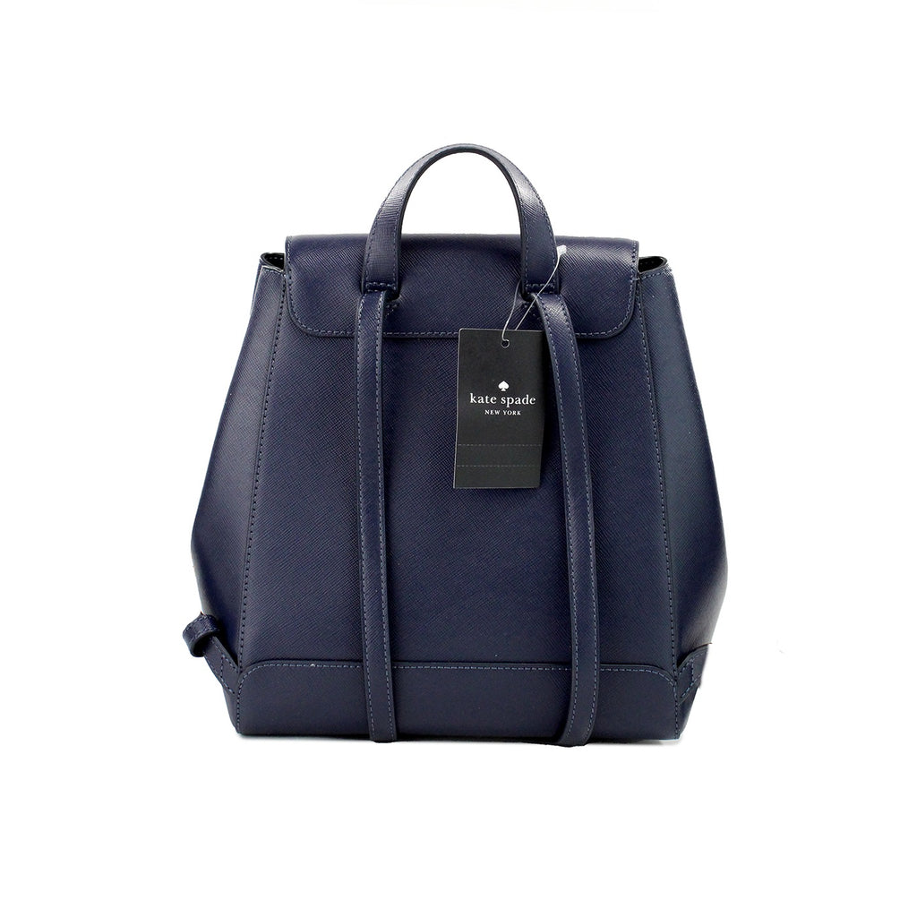 Kate Spade Madison – Schulterrucksack aus Saffiano-Leder mit mittlerer Klappe, Marineblau