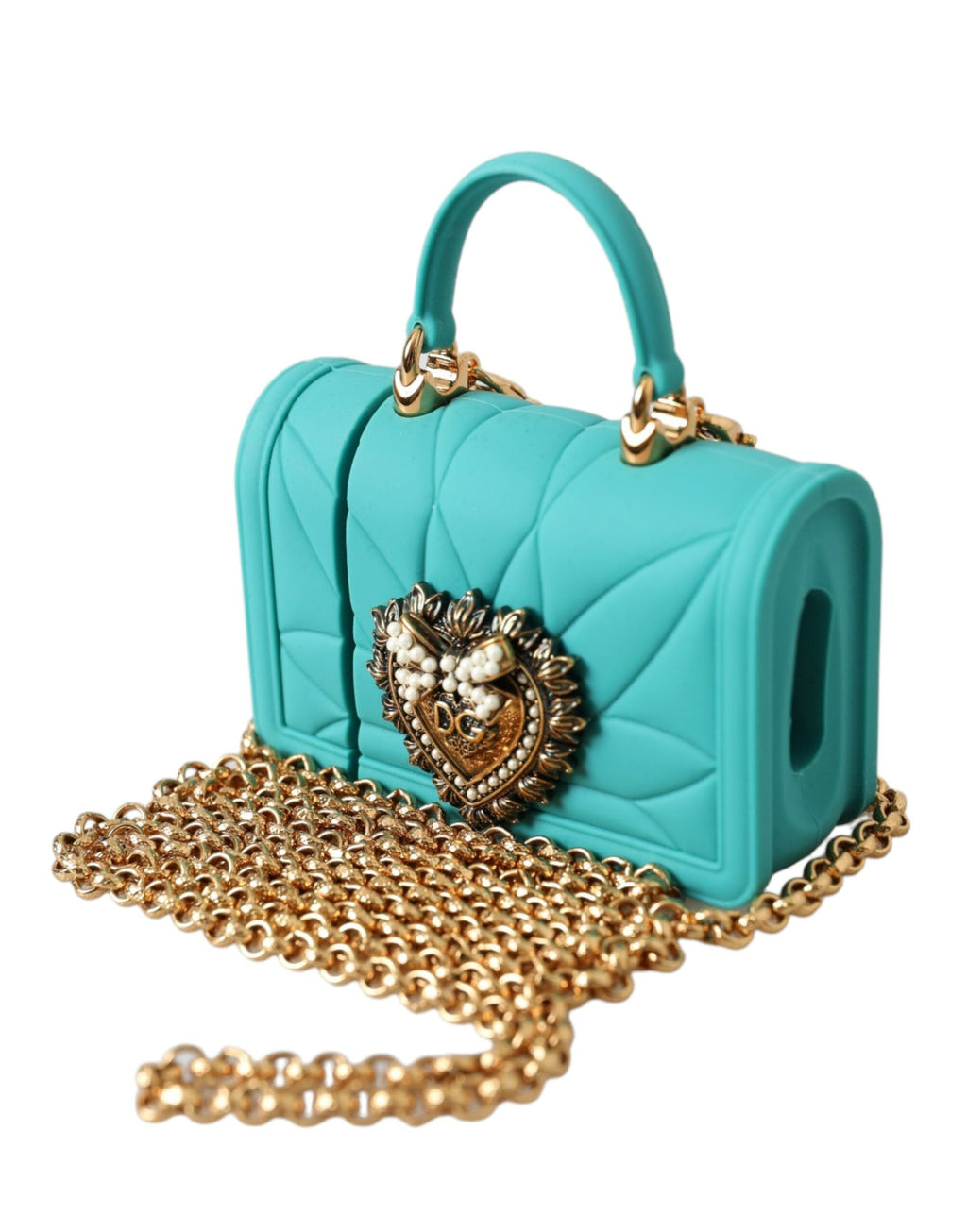 Dolce &amp; Gabbana Türkis Silikon Devotion Herz Cover Tasche Airpods Fall