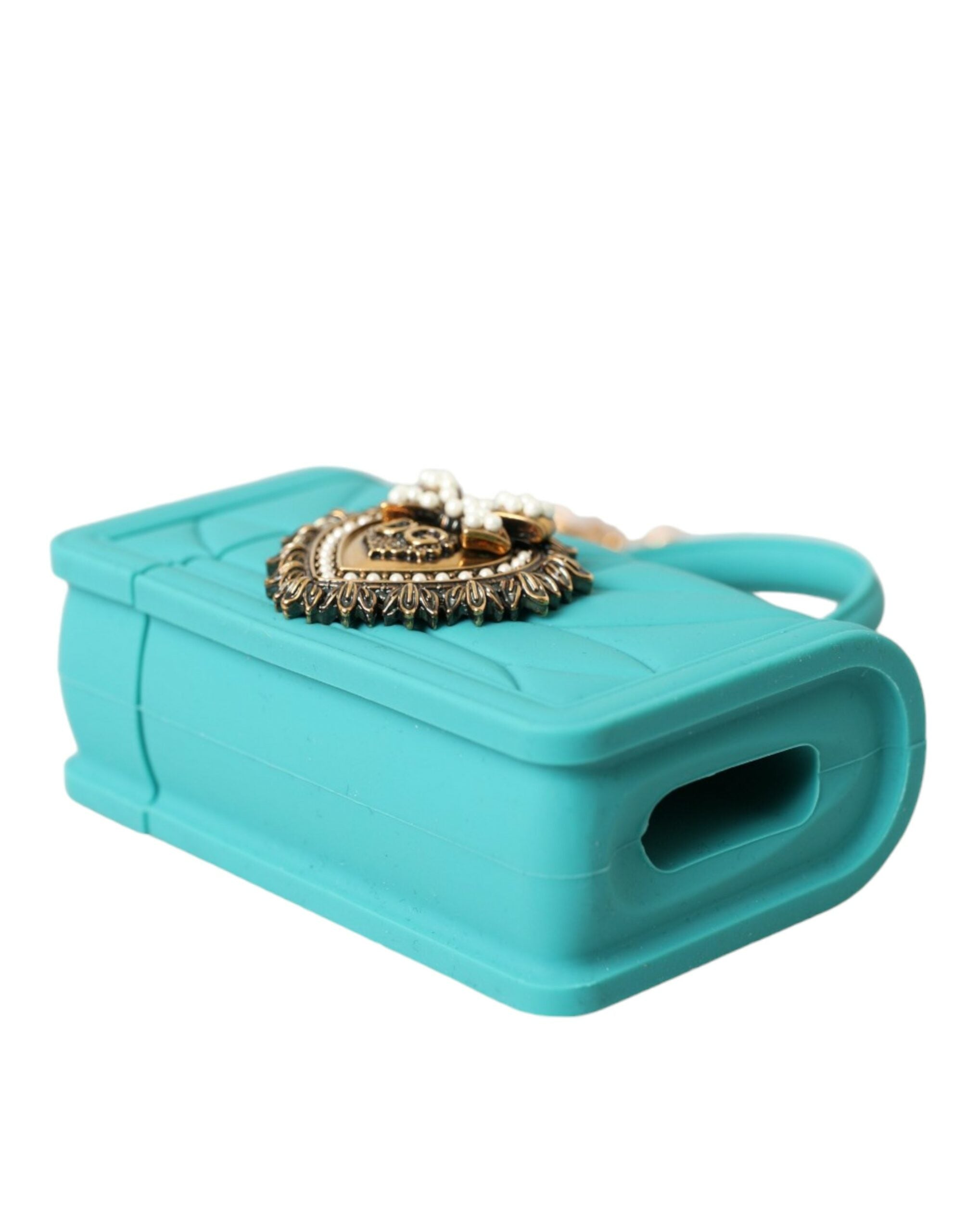 Dolce &amp; Gabbana Türkis Silikon Devotion Herz Cover Tasche Airpods Fall
